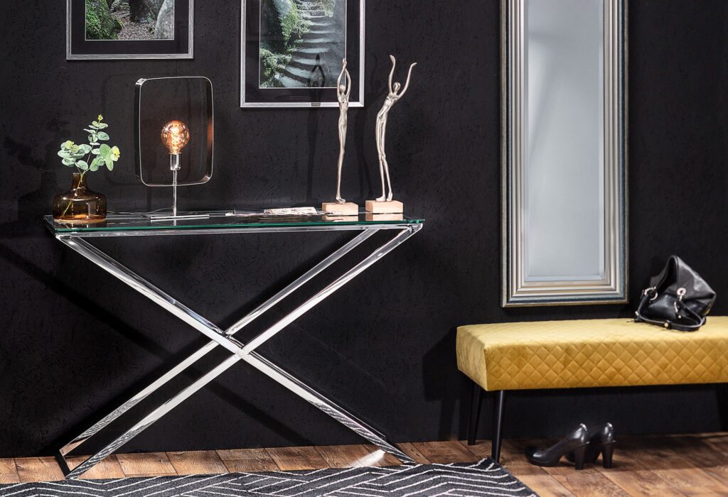 Nowoczesny dywan do przedpokoju w ciemnych kolorac