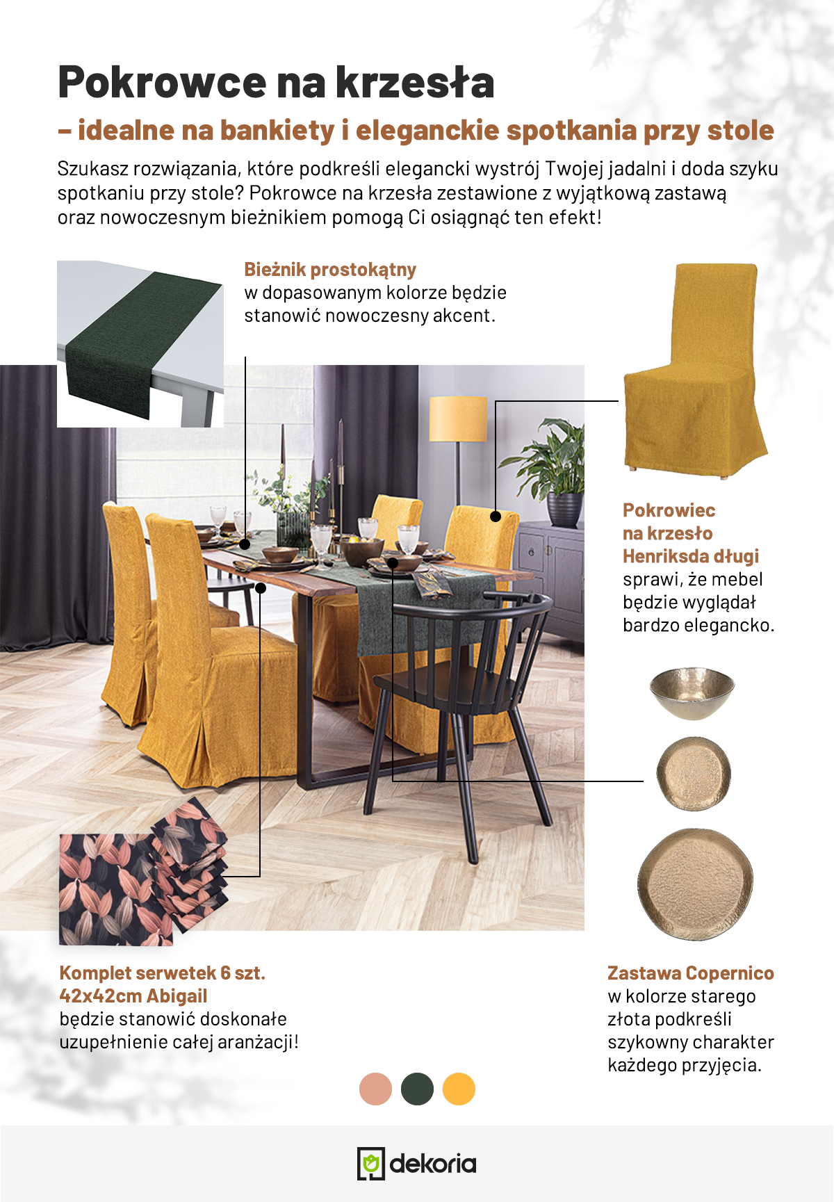 Pokrowce na krzesła bankietowe – moodboard