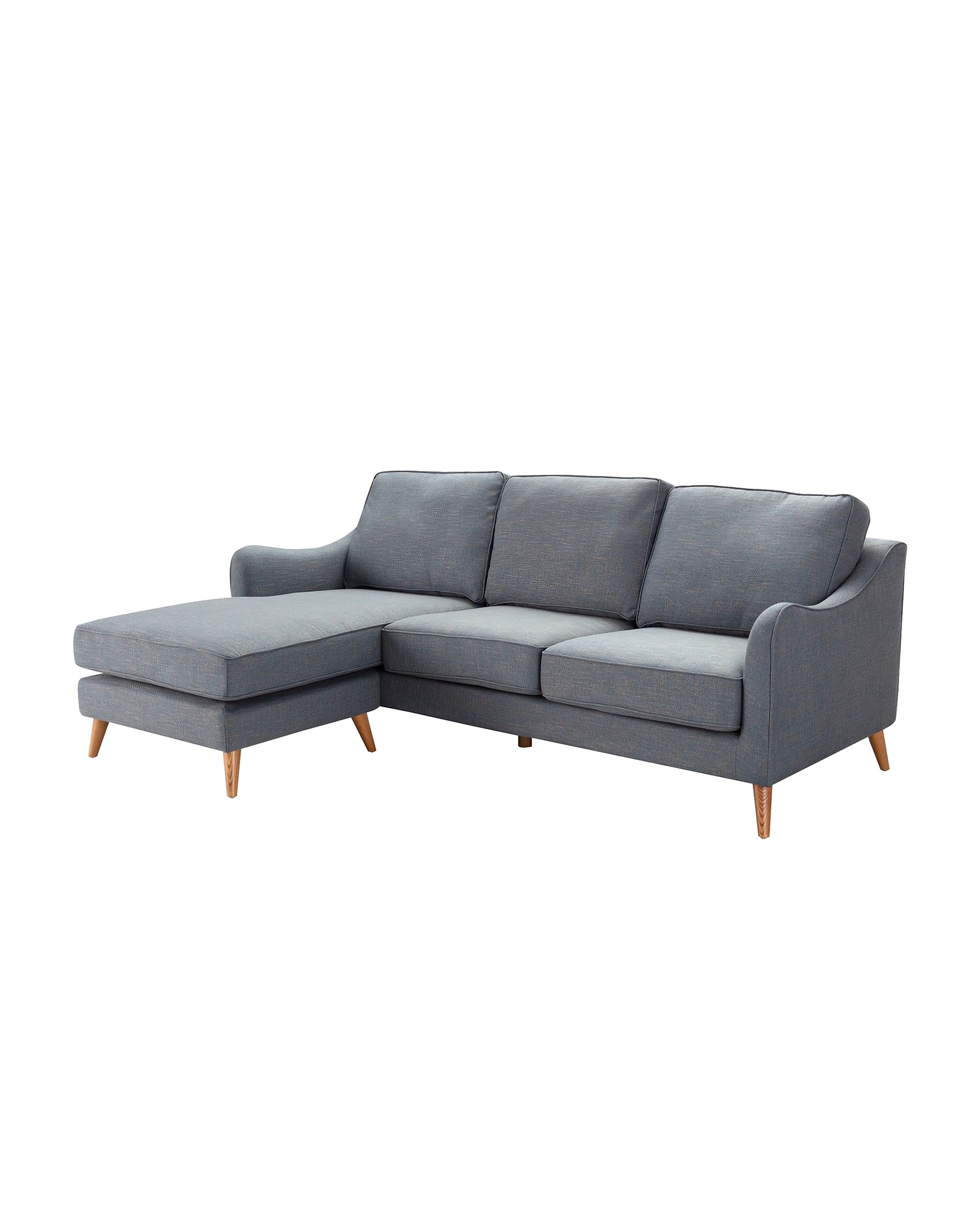 Sofa narożna Venuste denim blue/brown
