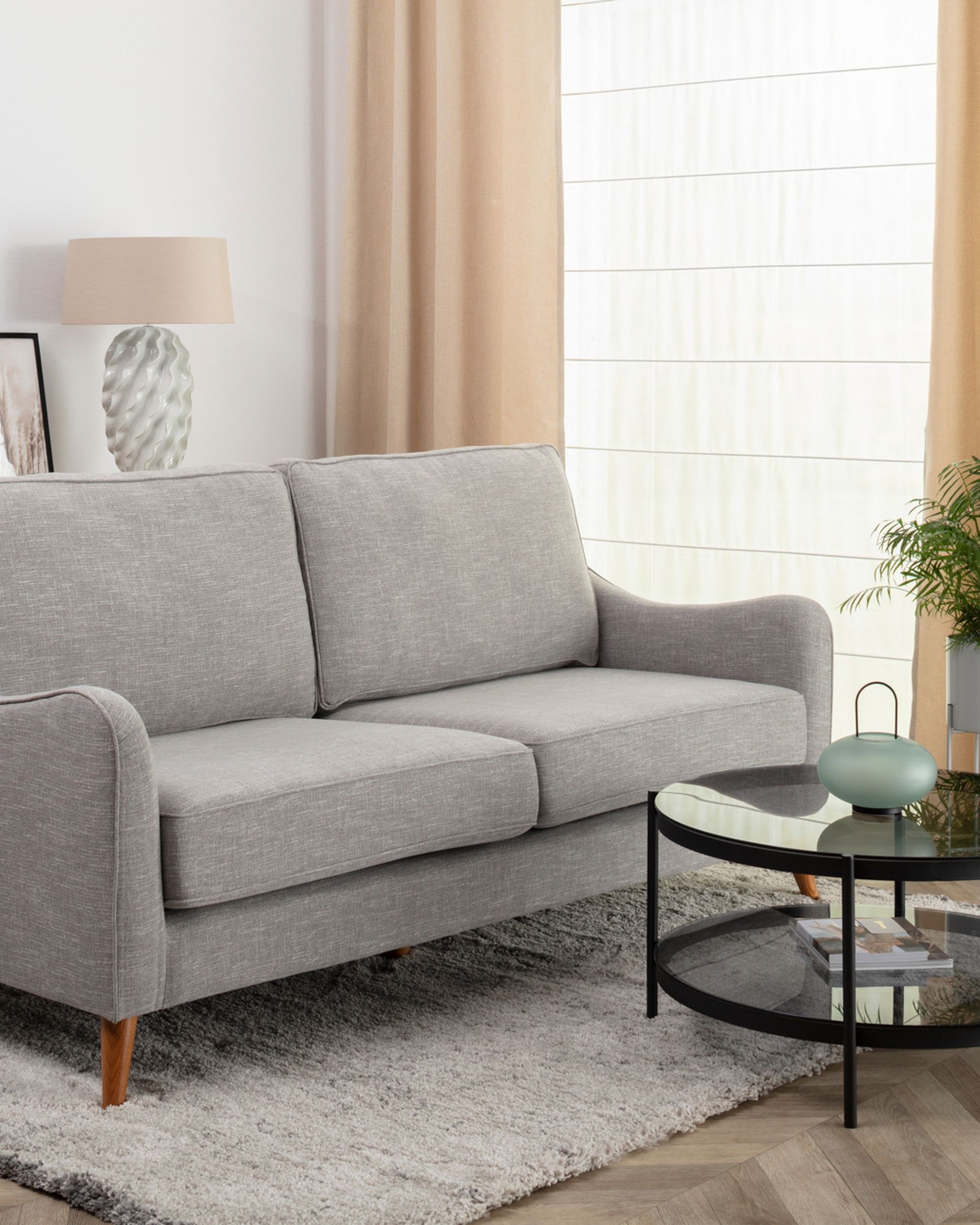Sofa Venuste grey linen 3-os. (hover)