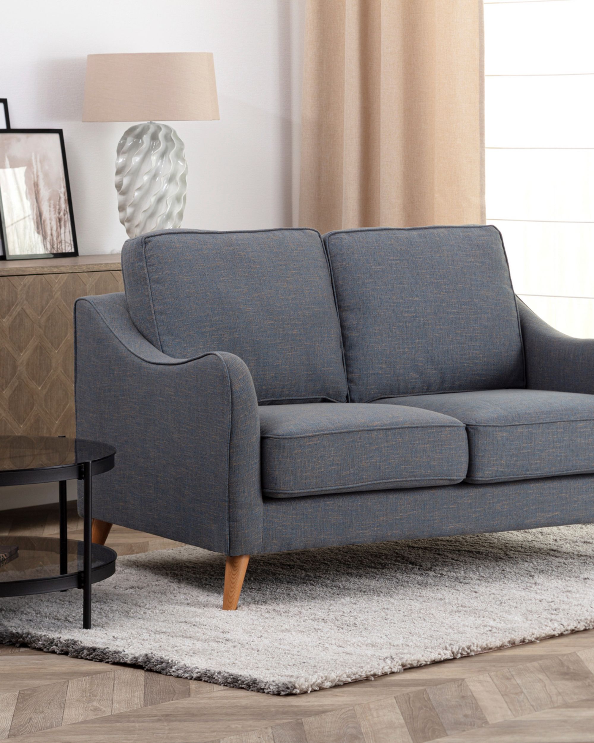 Sofa Venuste denim blue/brown 2-os. (hover)