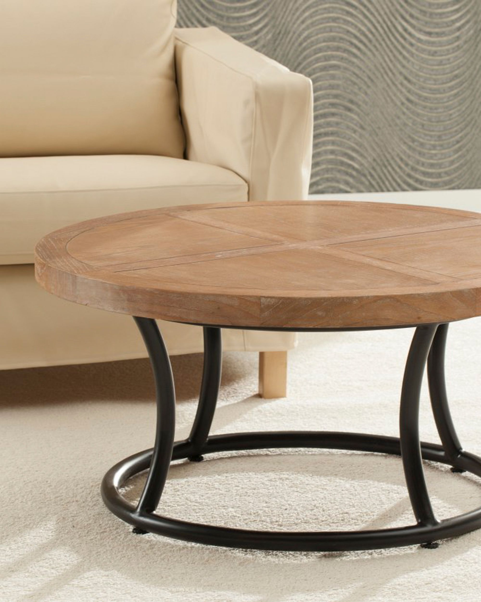 Stolik okrągły Kendari natural 90cm (hover)