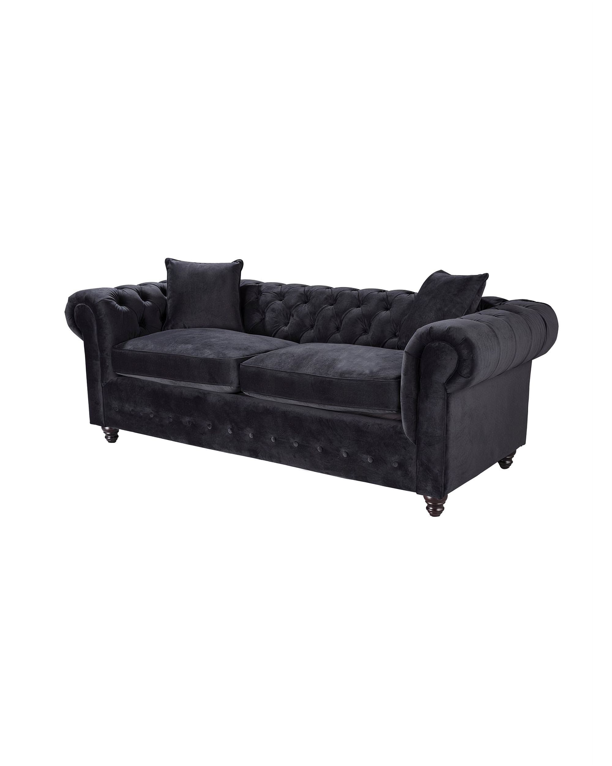 Sofa Chesterfield Velvet Onyx 3-os.