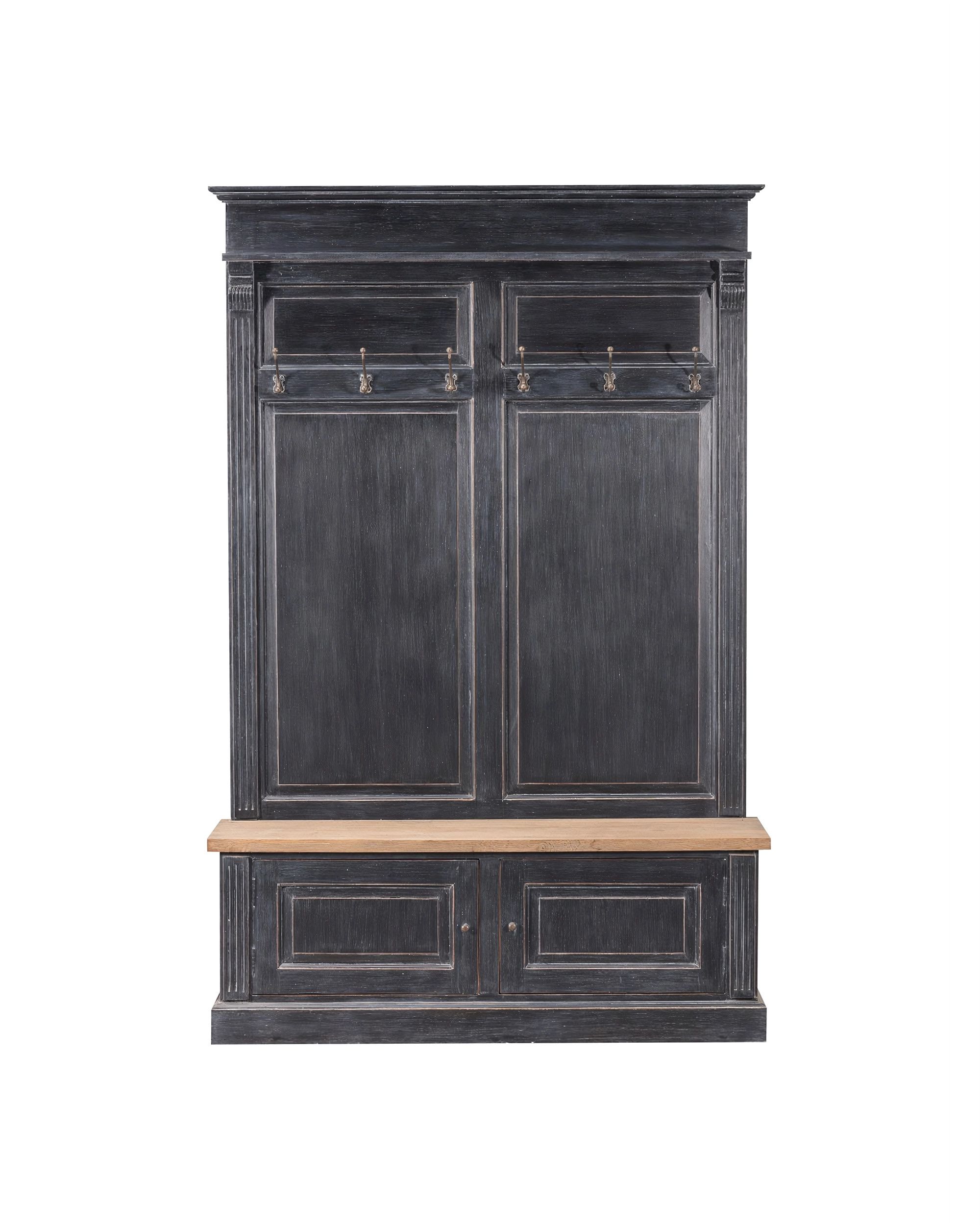Garderoba Bradford do przedpokoju 139x45x210 old black & natural (hover)