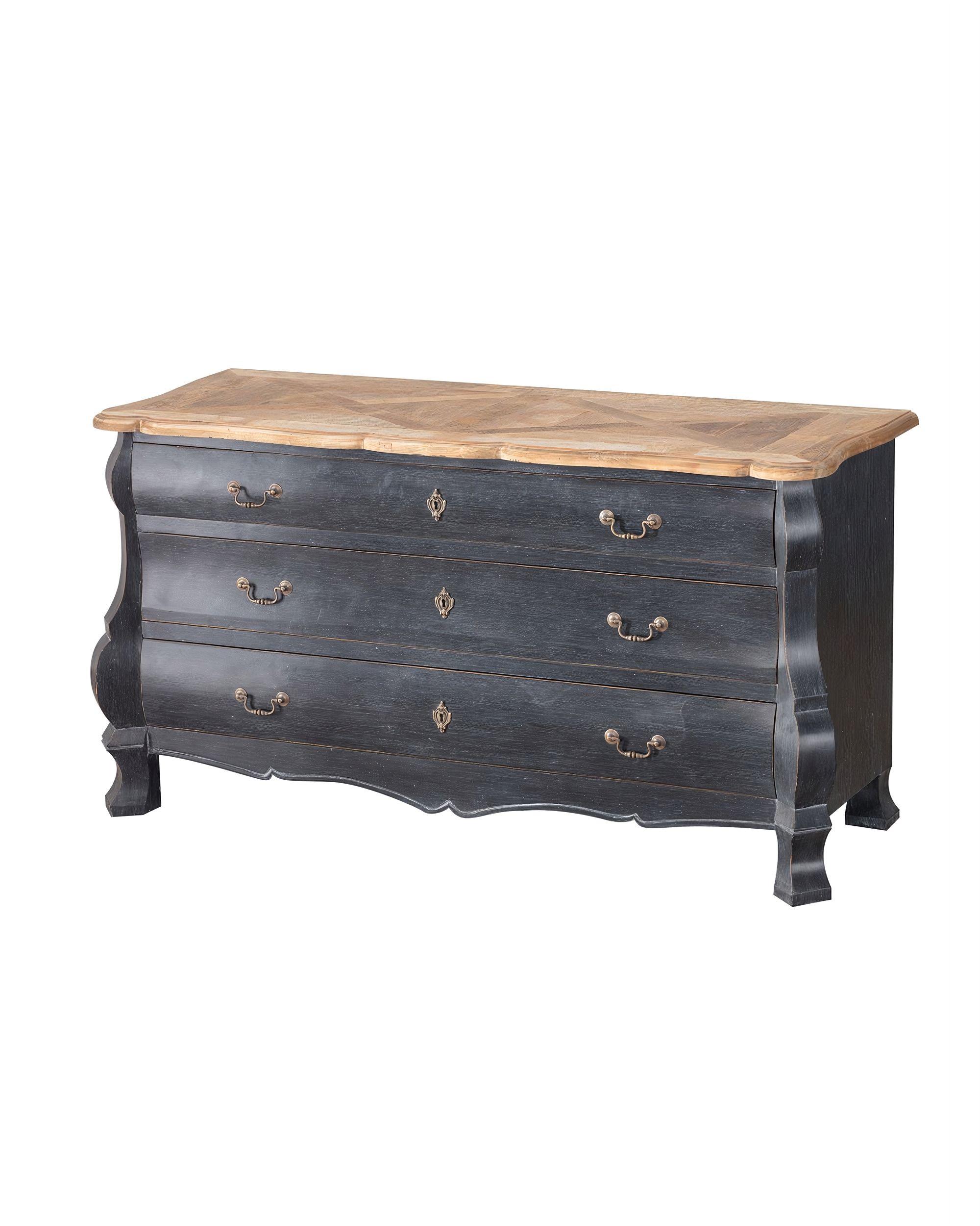 Komoda Lawrence 160x50x85 old black & natural