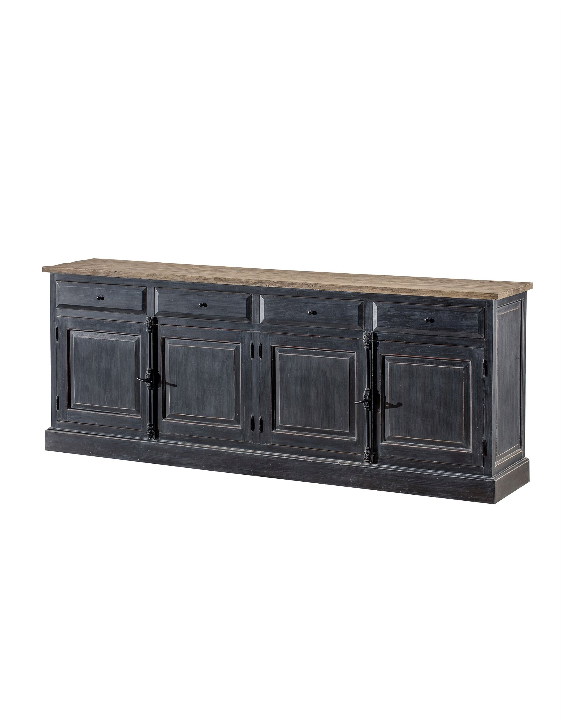 Komoda  240x48x94 old black & natural