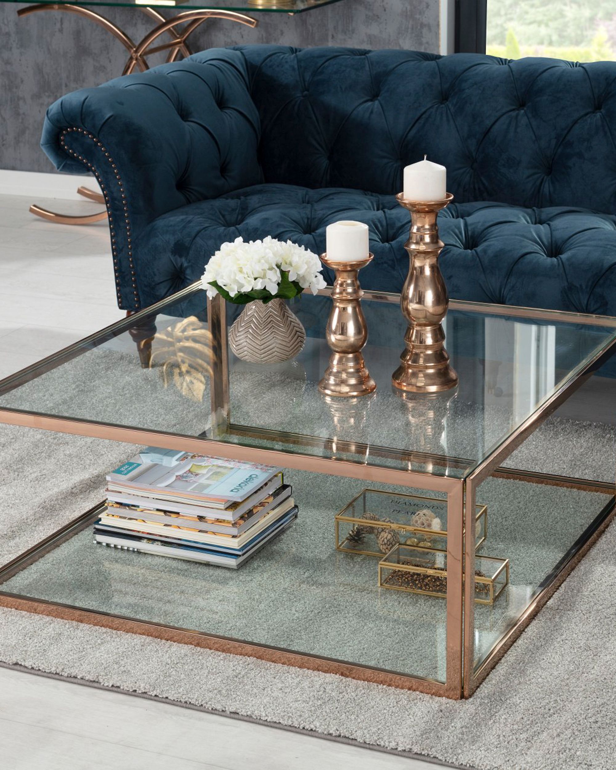 Stolik Qube rose gold 100x100x40cm (hover)