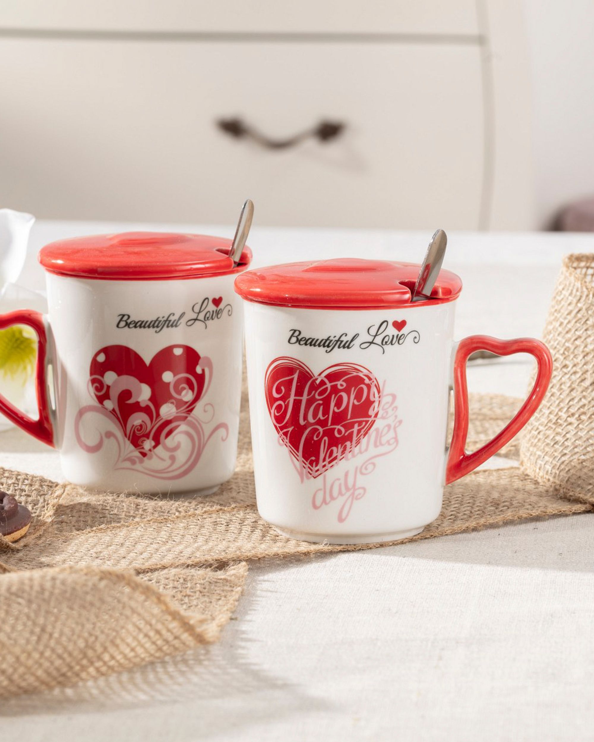 Zestaw kubków Beautiful Love I z przykrywką 350ml (hover)