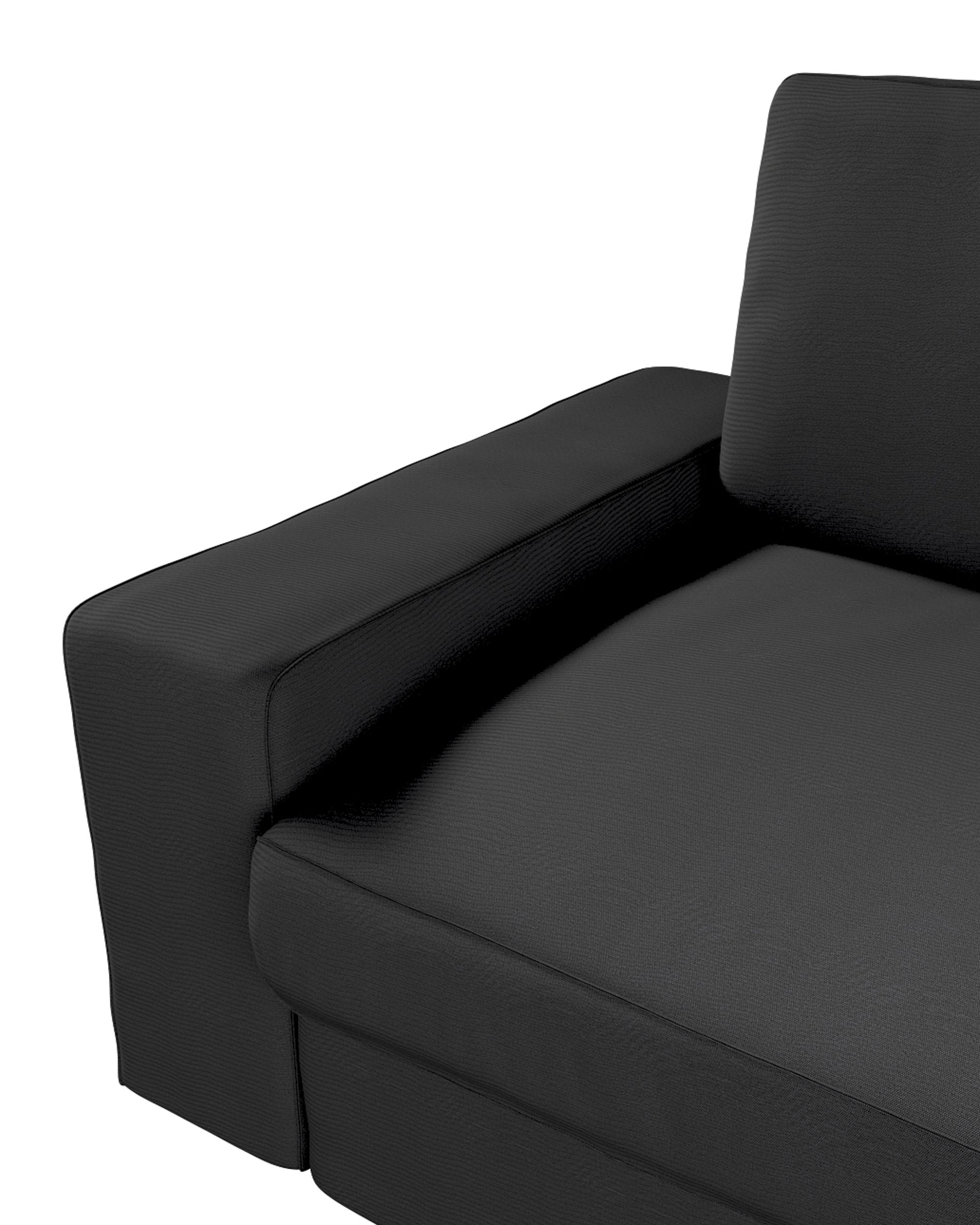 Pokrowiec na sofę Kivik 3-osobową, rozkładaną kolor czarny tkanina strukturalna