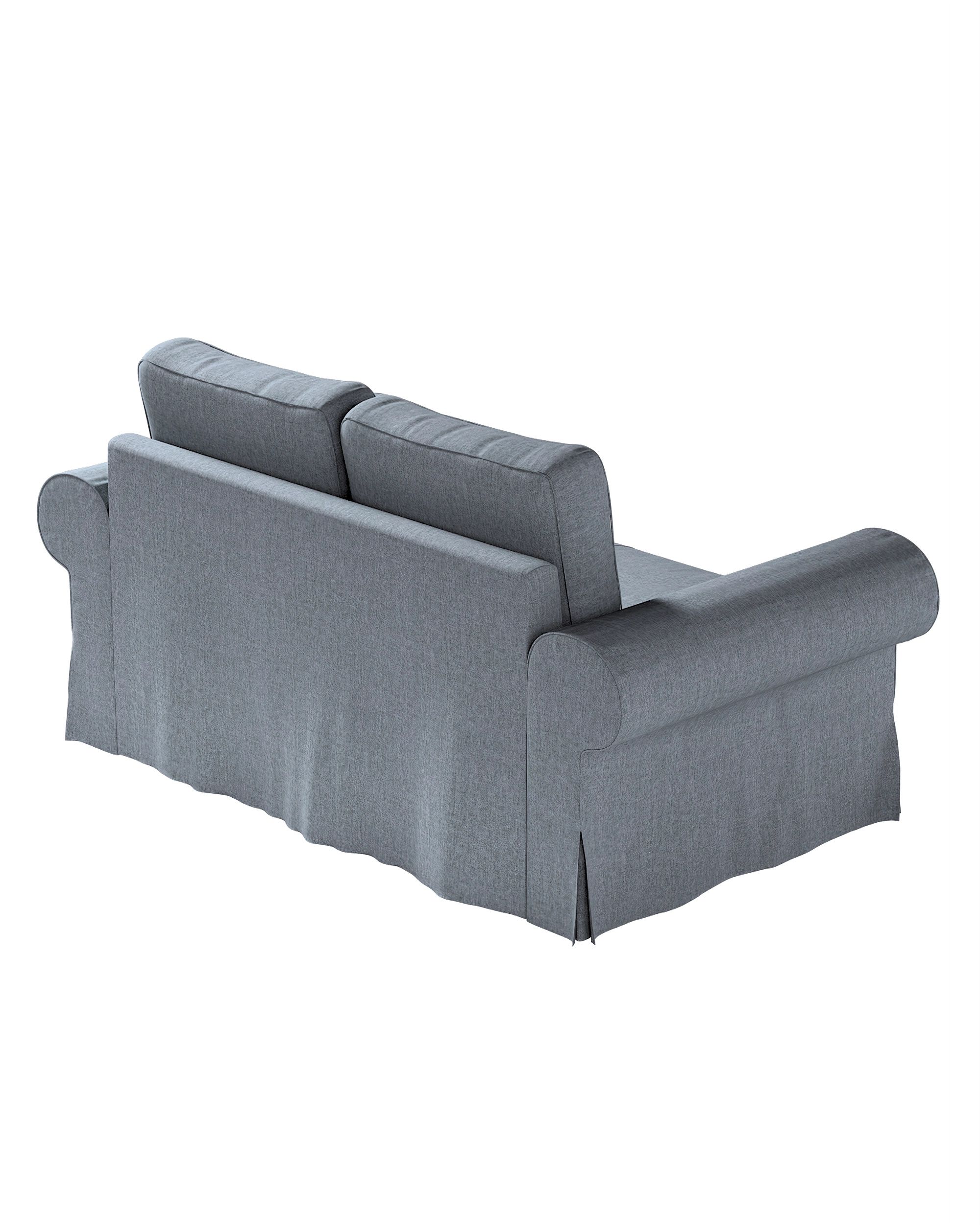 Pokrowiec na sofę Backabro 2-osobową rozkładaną kolor szary tkanina strukturalna (hover)