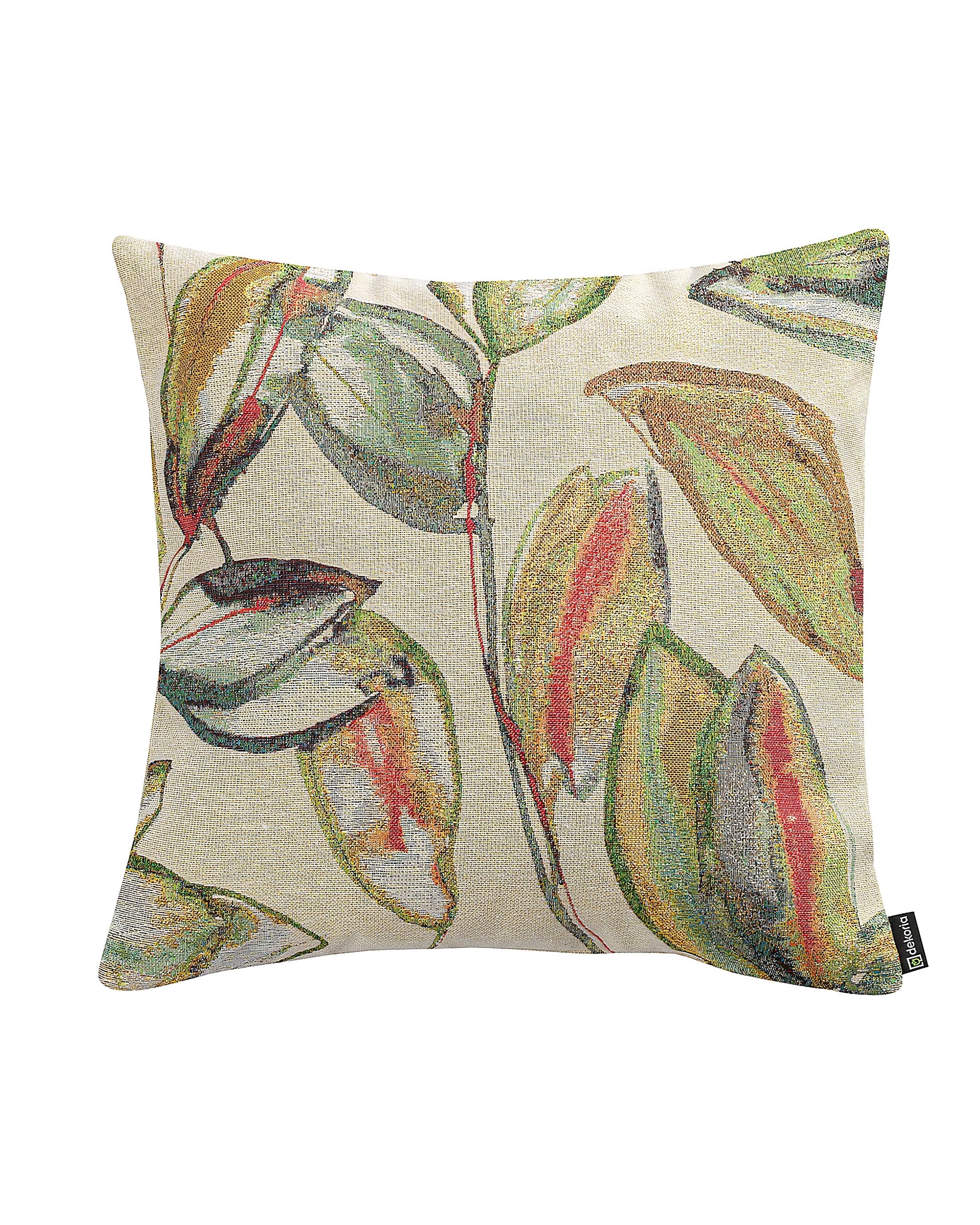 Poszewka Kinga na poduszkę kolor beżowy tkanina strukturalna, wzorzysta