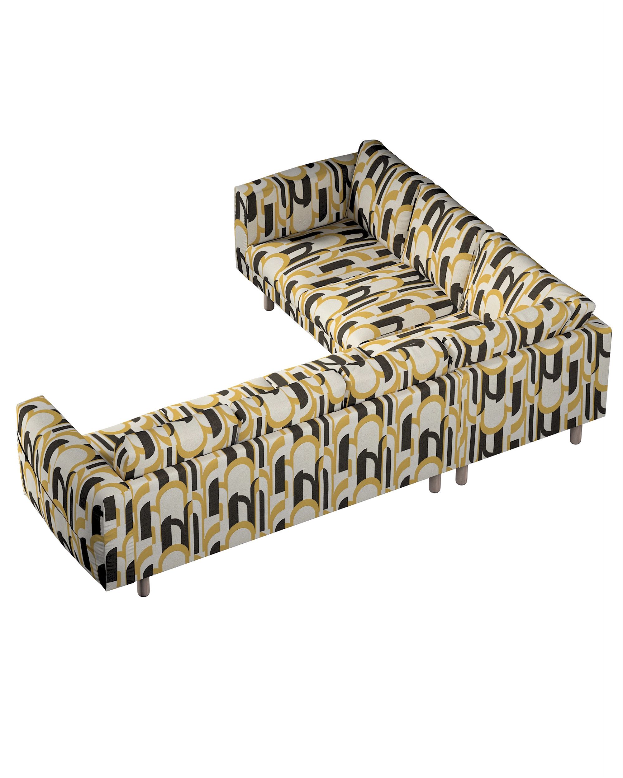 Pokrowiec na sofę narożną Norsborg 5-osobową kolor wielokolorowy tkanina strukturalna, wzorzysta (hover)