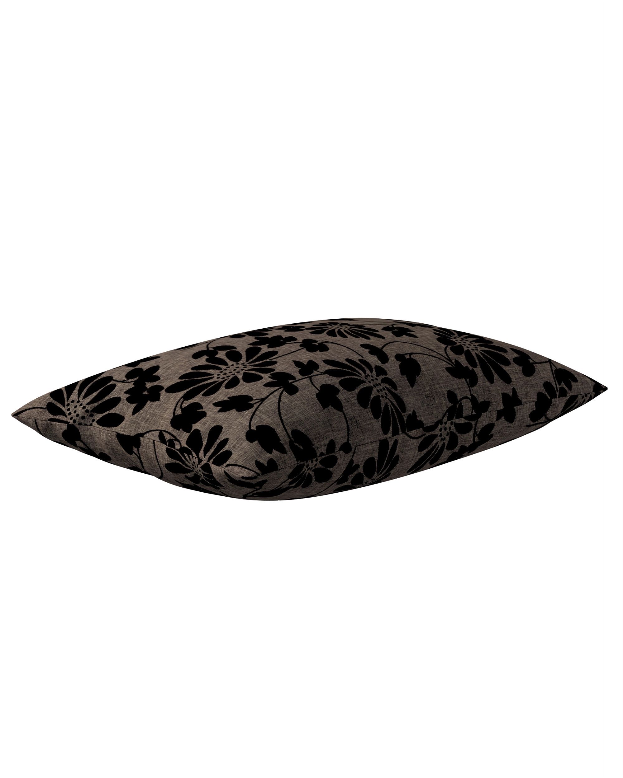 Poszewka Kinga na poduszkę prostokątną kolor brązowy tkanina strukturalna, wzorzysta (hover)