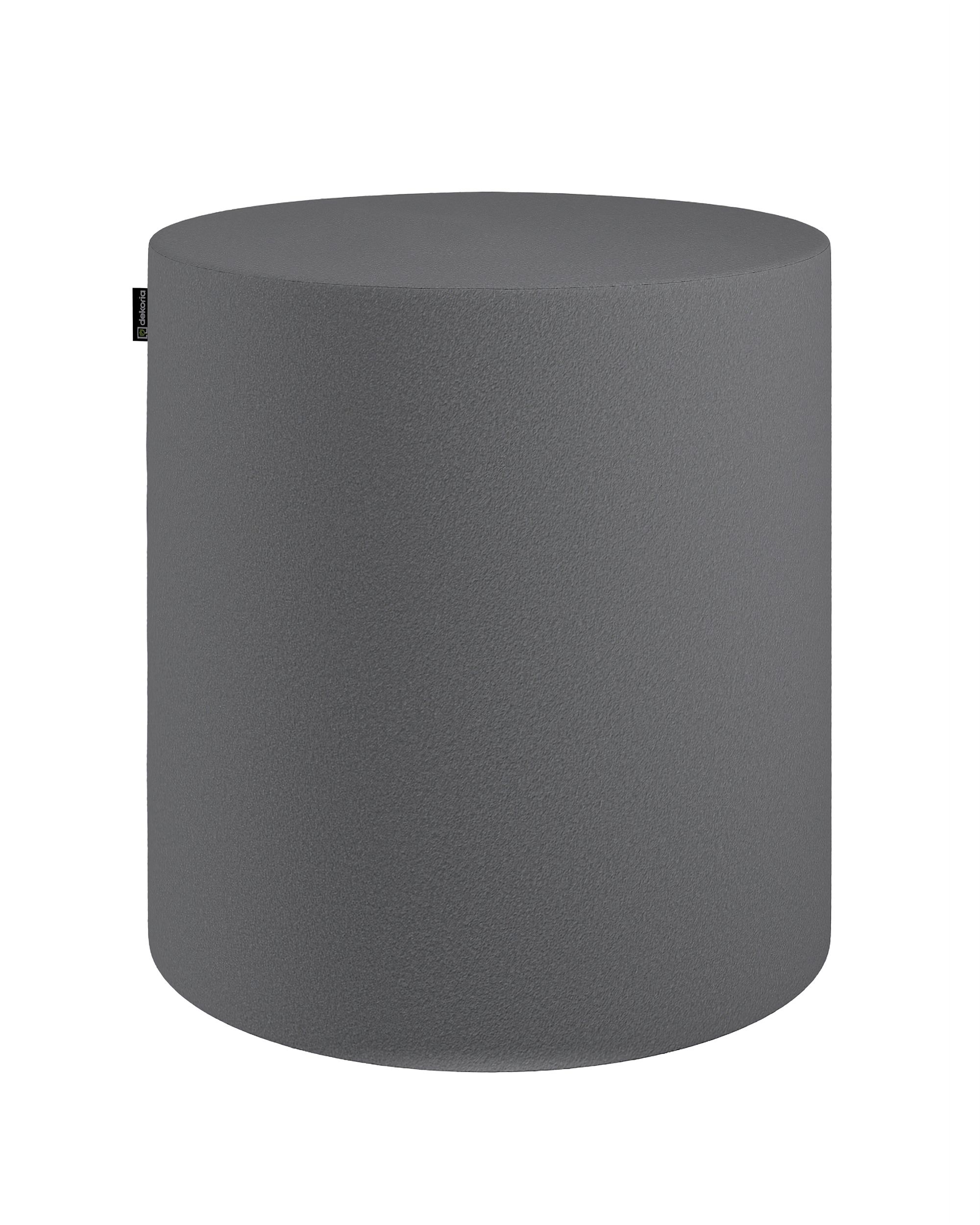 Puf Barrel kolor szary tkanina strukturalna
