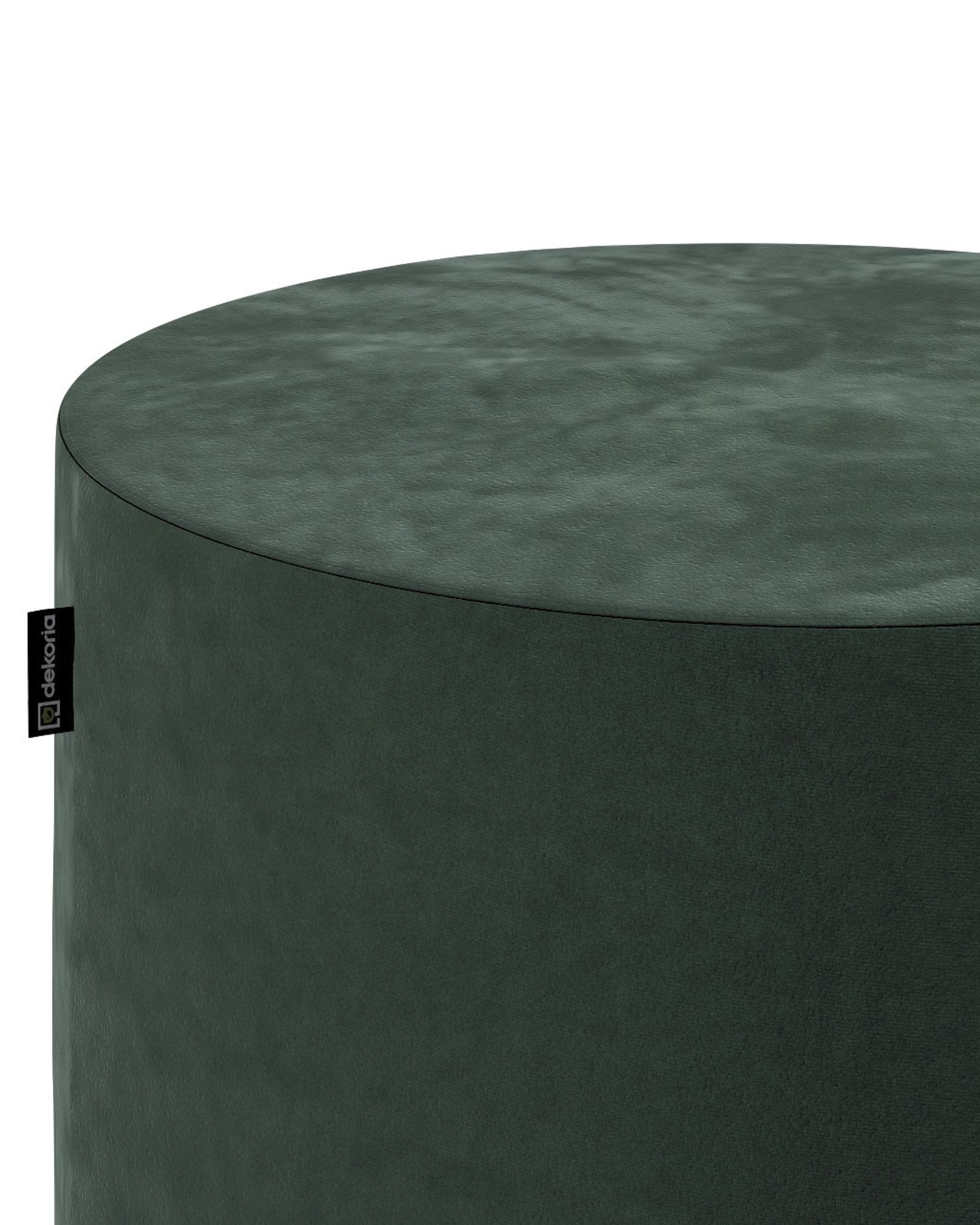 Puf Barrel kolor zielony tkanina połyskliwa, welwetowa (hover)