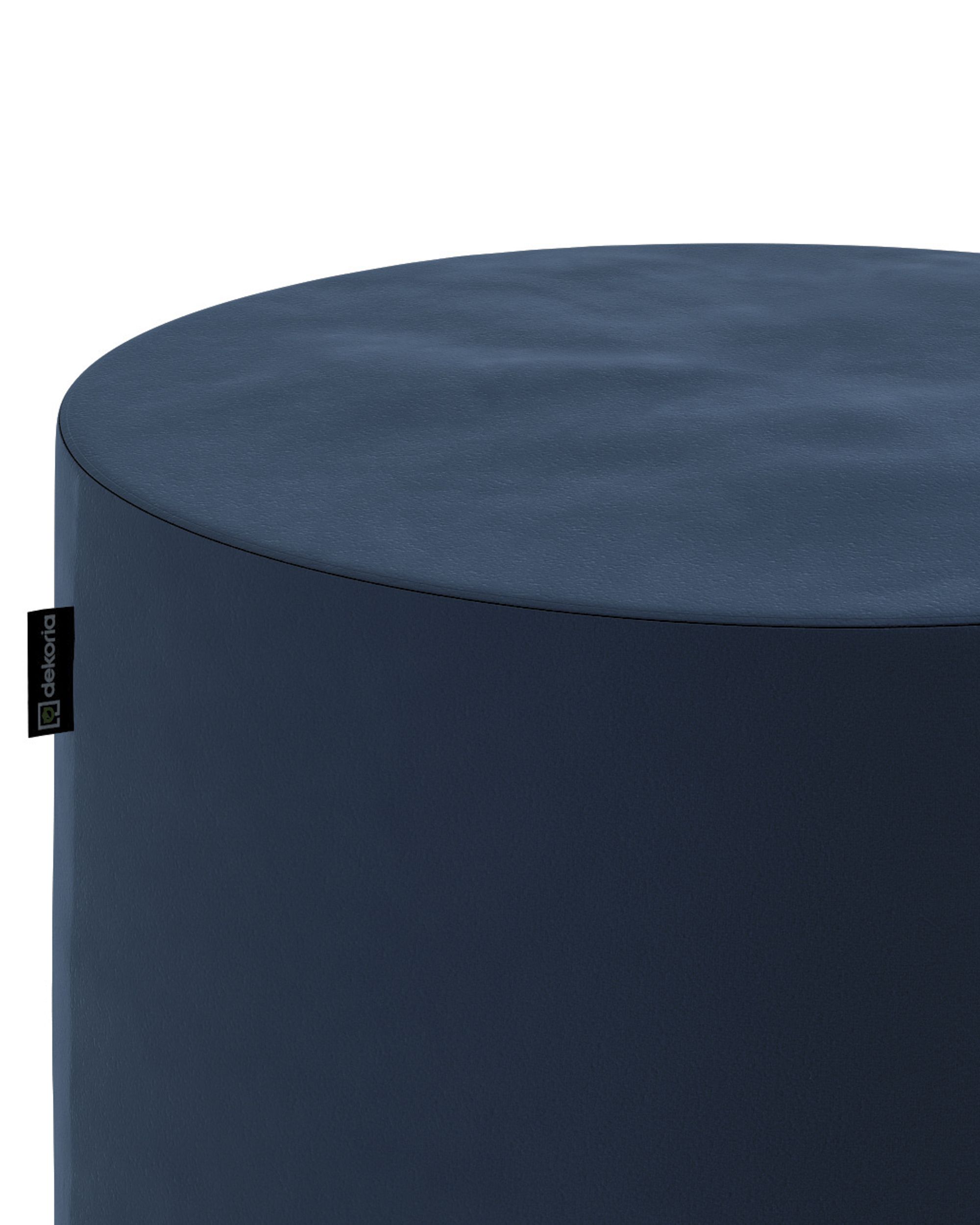 Puf Barrel kolor granatowy tkanina połyskliwa, welwetowa (hover)