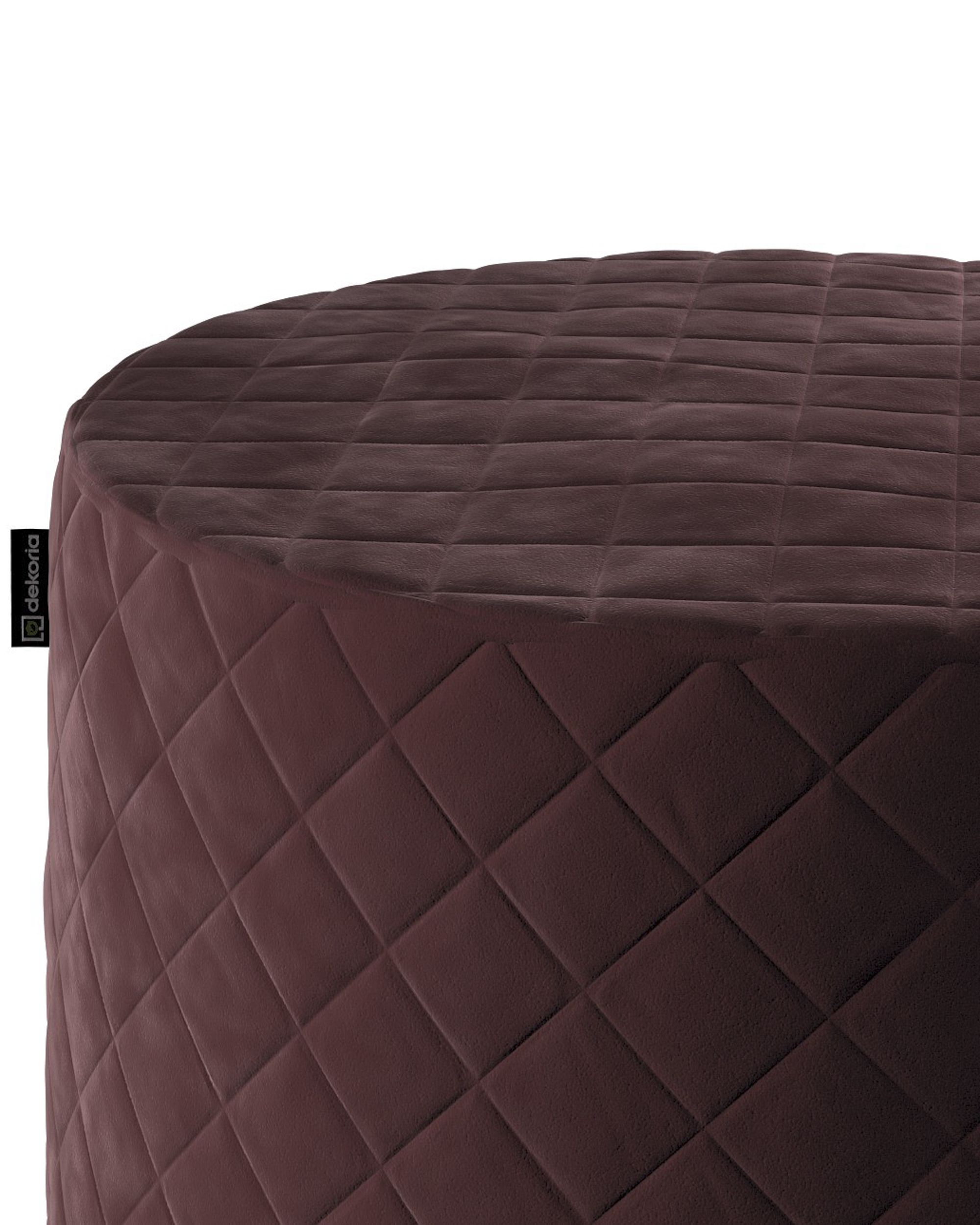 Puf Barrel pikowany kolor czerwony tkanina połyskliwa, welwetowa (hover)