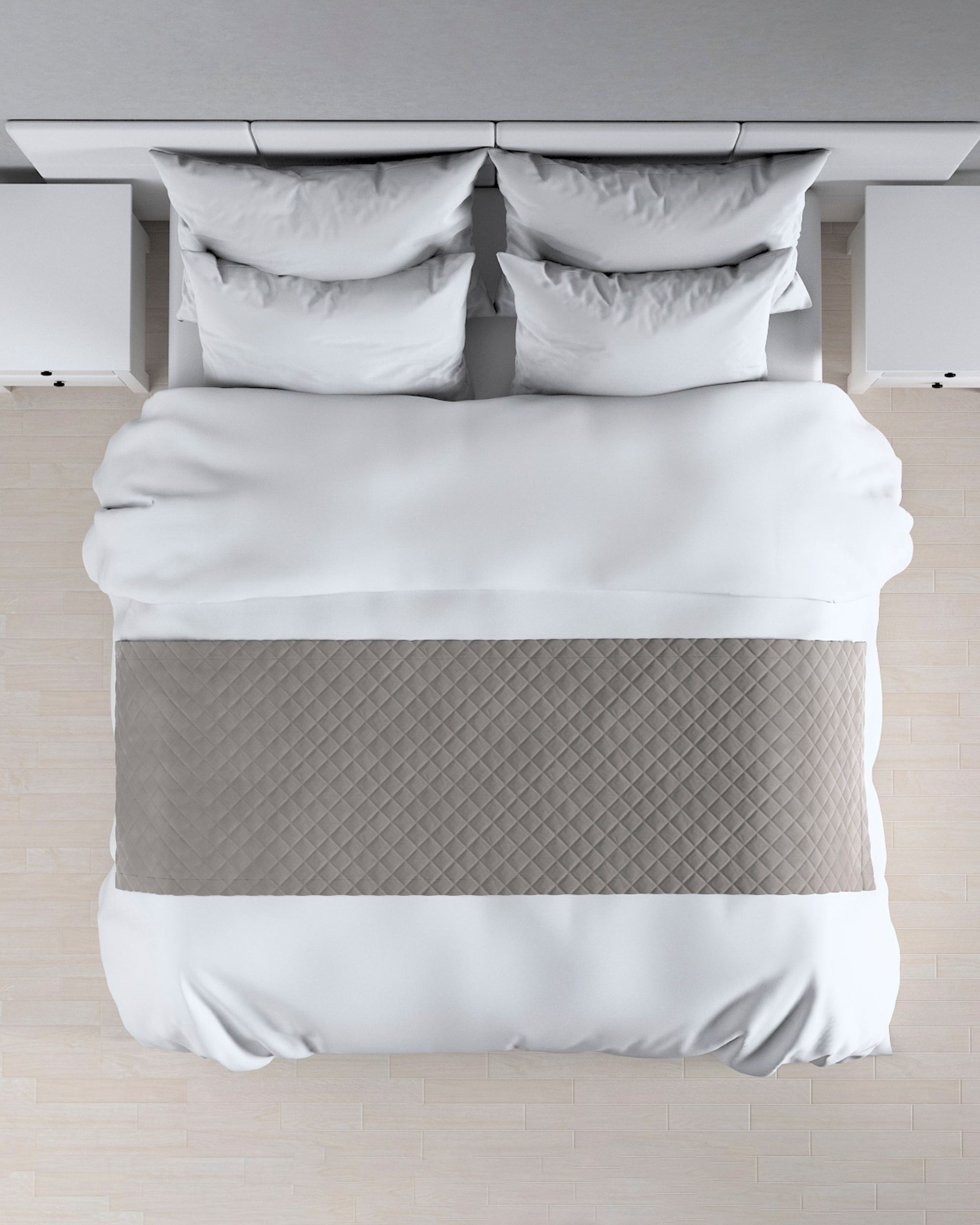 Narzuta hotelowa bieżnik Velvet 60x200cm kolor szary tkanina połyskliwa, welwetowa (hover)