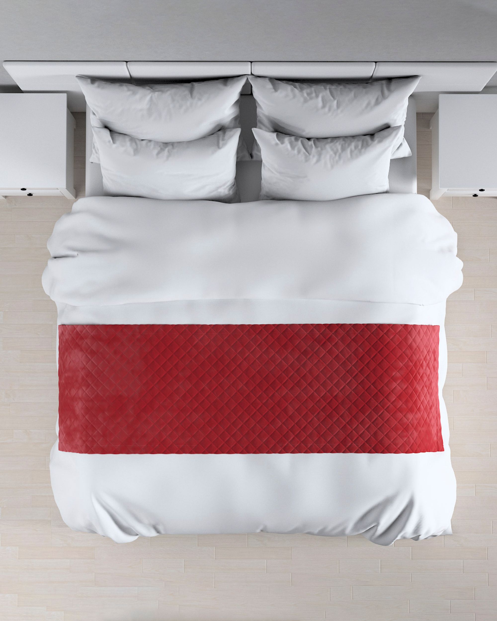 Narzuta hotelowa bieżnik Velvet 60x200cm kolor czerwony tkanina połyskliwa, welwetowa (hover)
