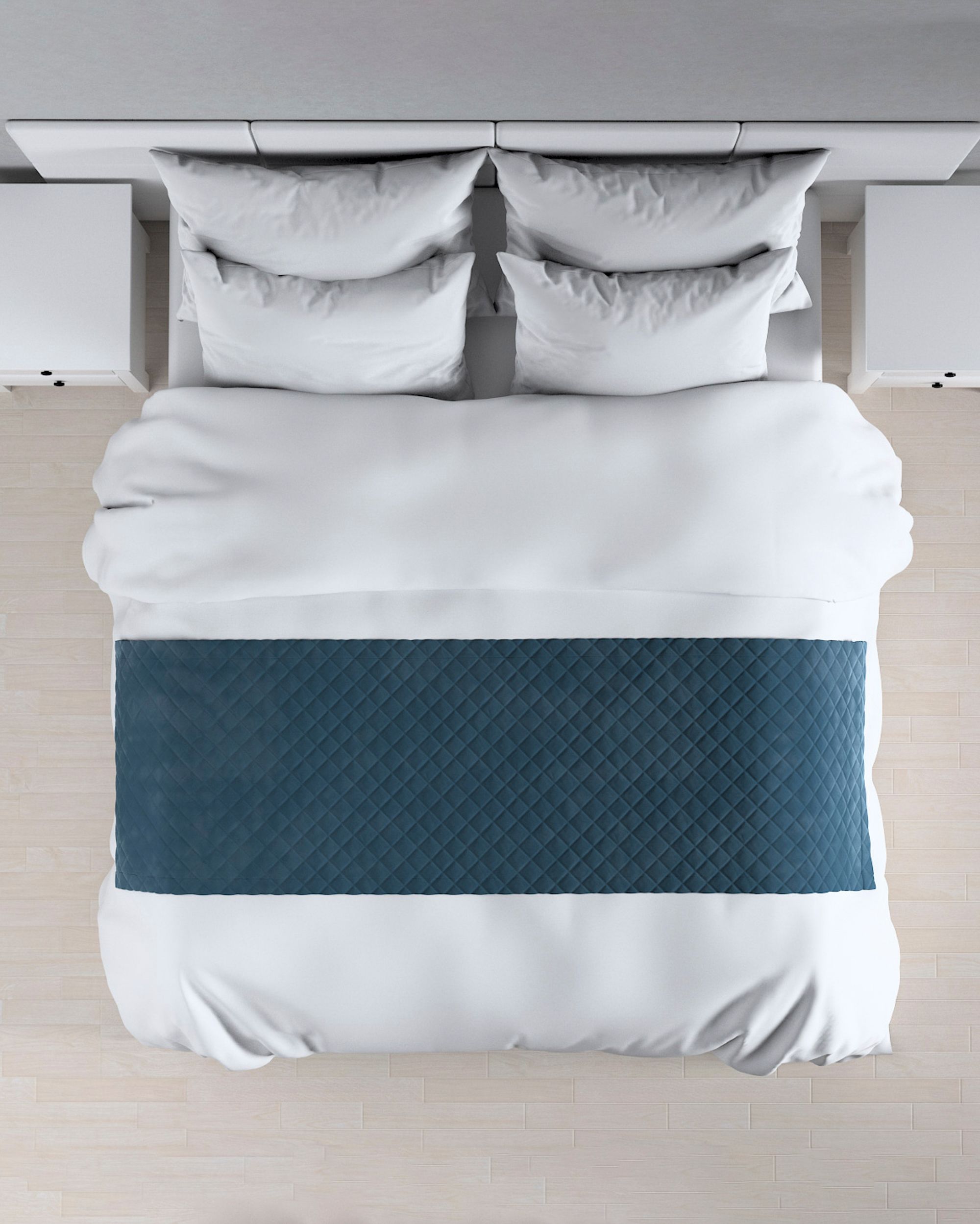 Narzuta hotelowa bieżnik Velvet 60x200cm kolor niebieski tkanina połyskliwa, welwetowa (hover)