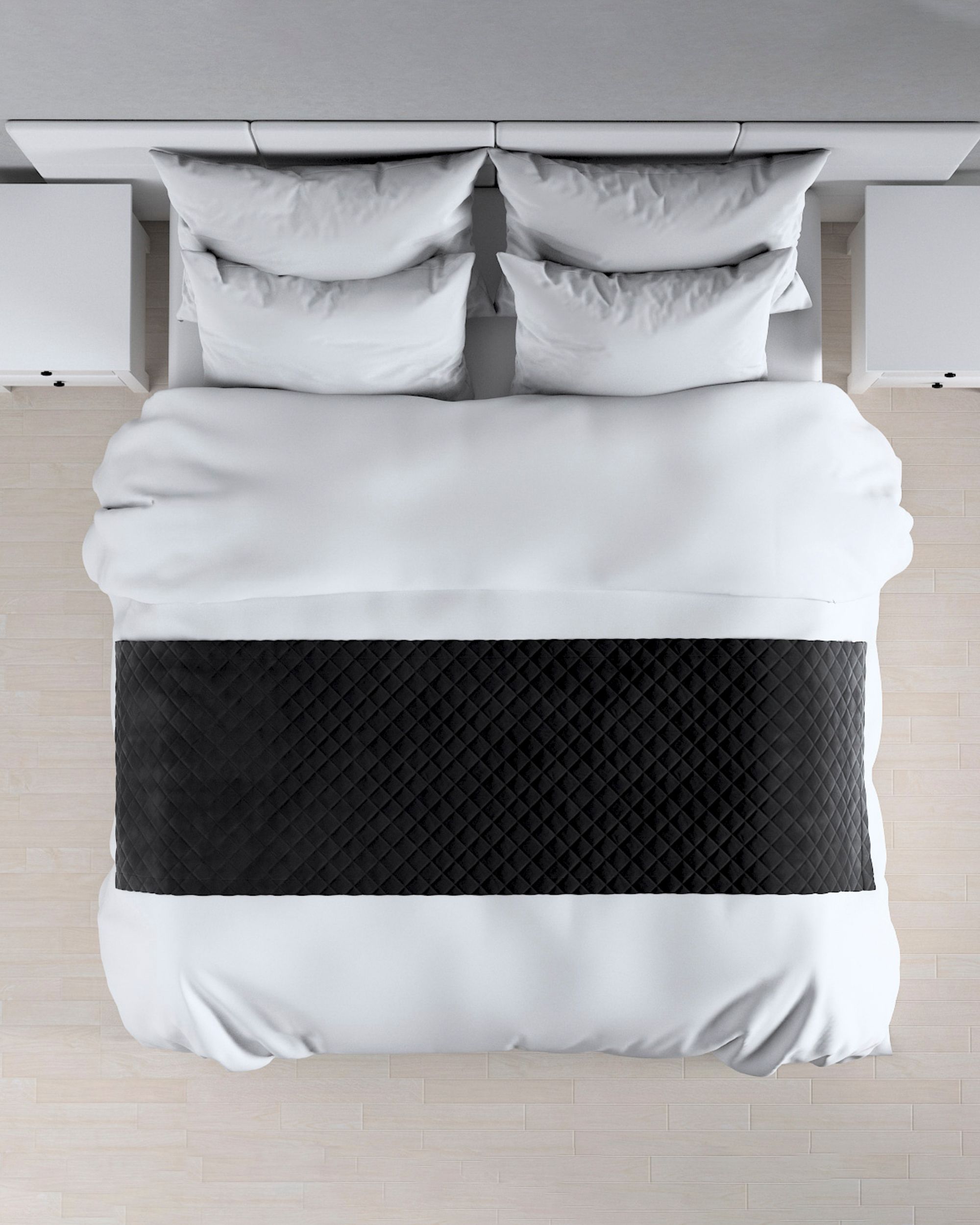 Narzuta hotelowa bieżnik Velvet 60x200cm kolor czarny tkanina połyskliwa, welwetowa (hover)