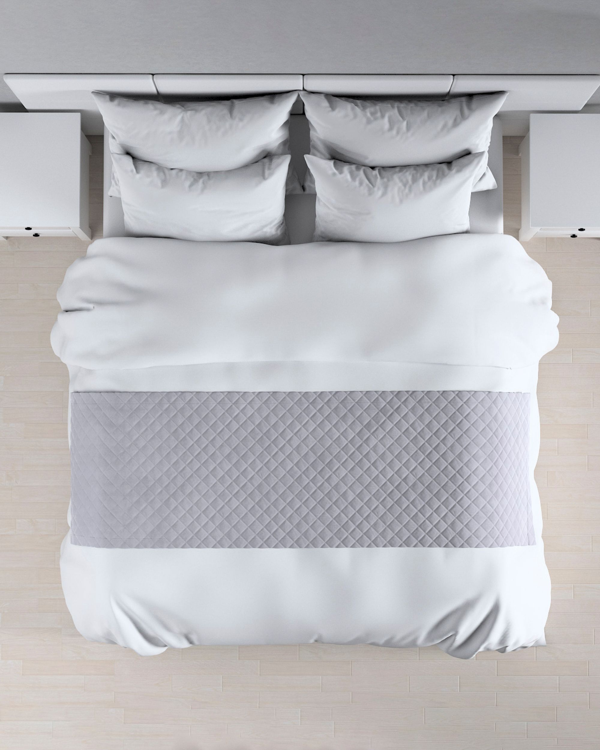 Narzuta hotelowa bieżnik Velvet 60x200cm kolor szary tkanina połyskliwa, welwetowa (hover)