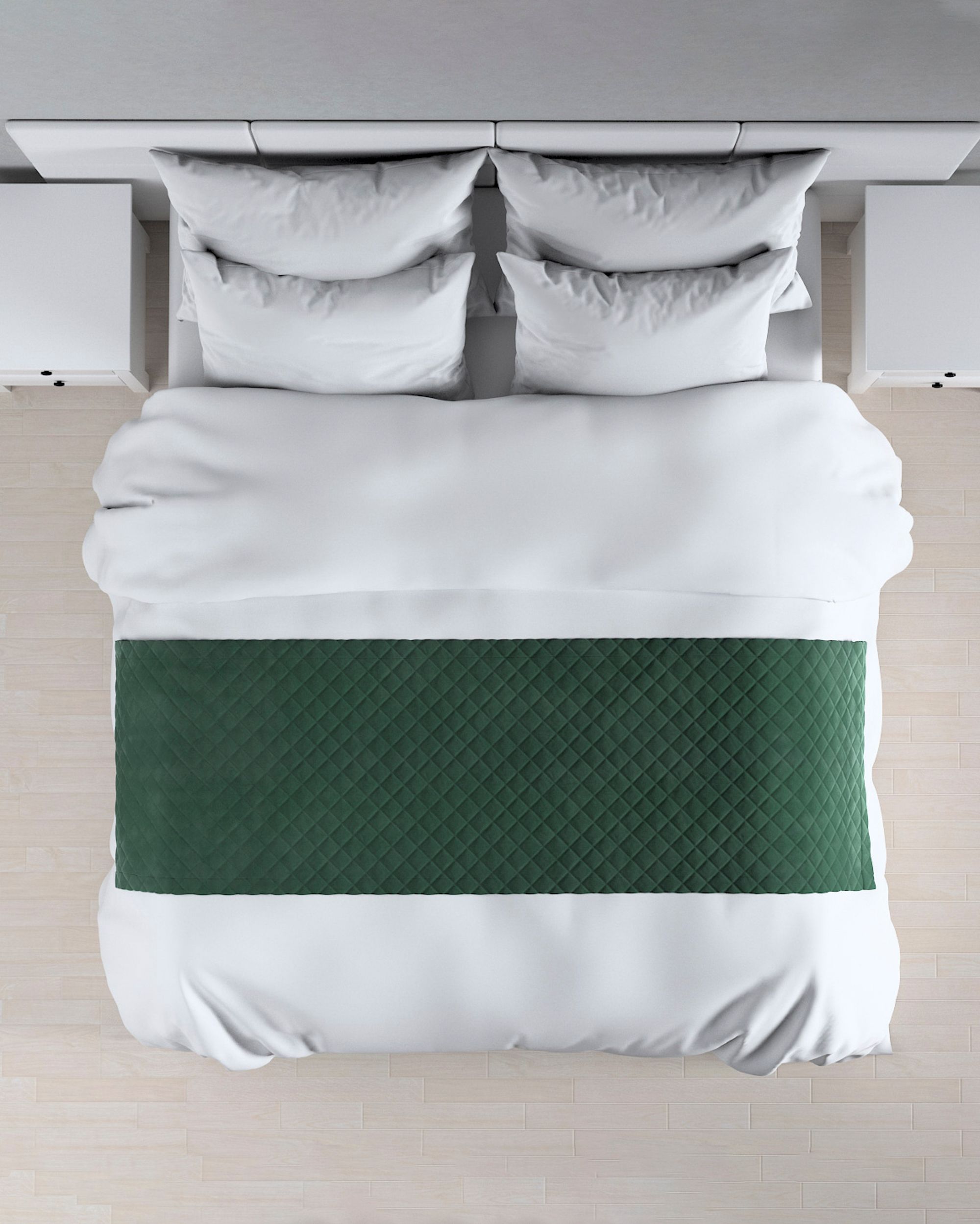 Narzuta hotelowa bieżnik Velvet 60x200cm kolor zielony tkanina połyskliwa, welwetowa (hover)