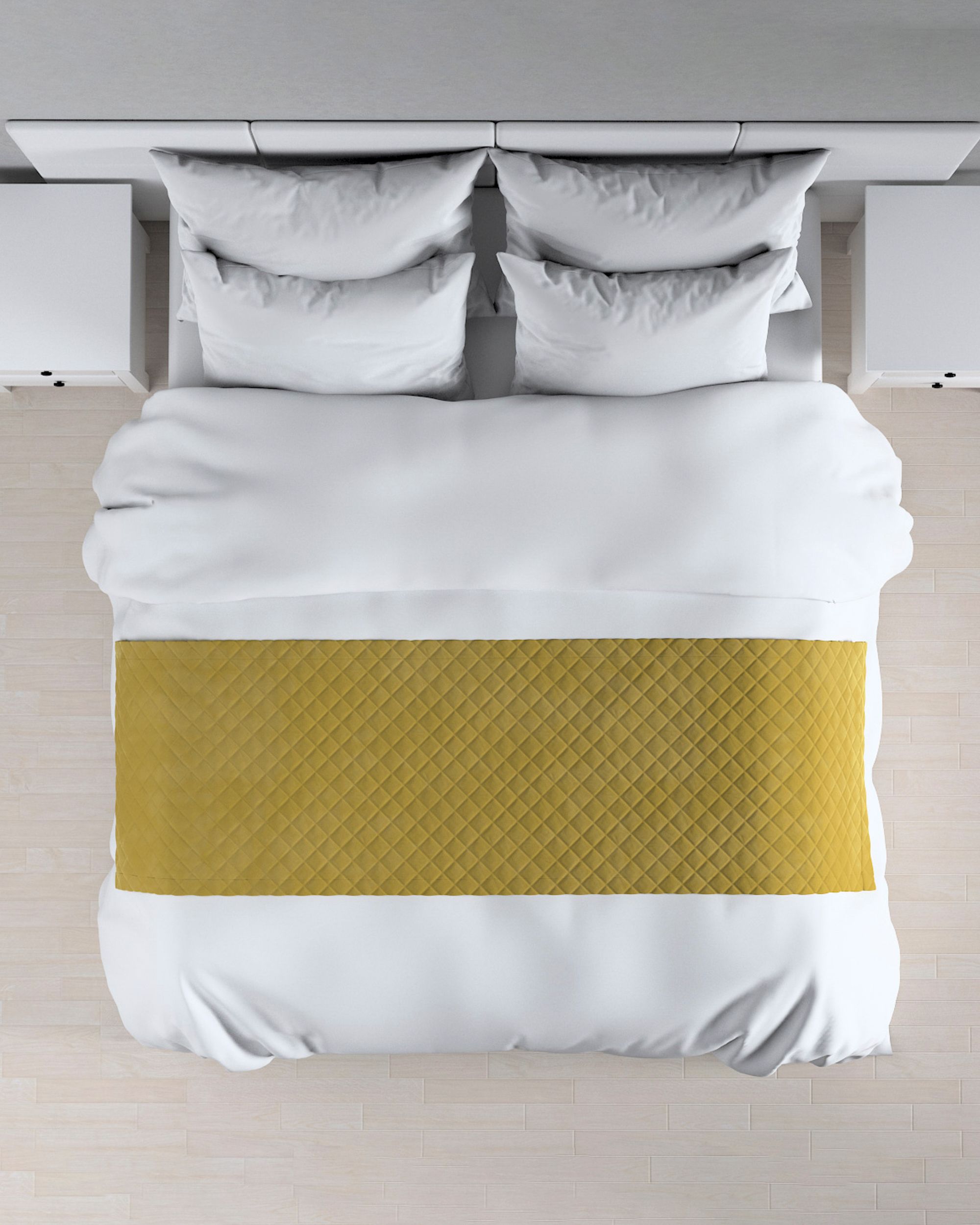 Narzuta hotelowa bieżnik Velvet 60x200cm kolor zielony tkanina połyskliwa, welwetowa (hover)