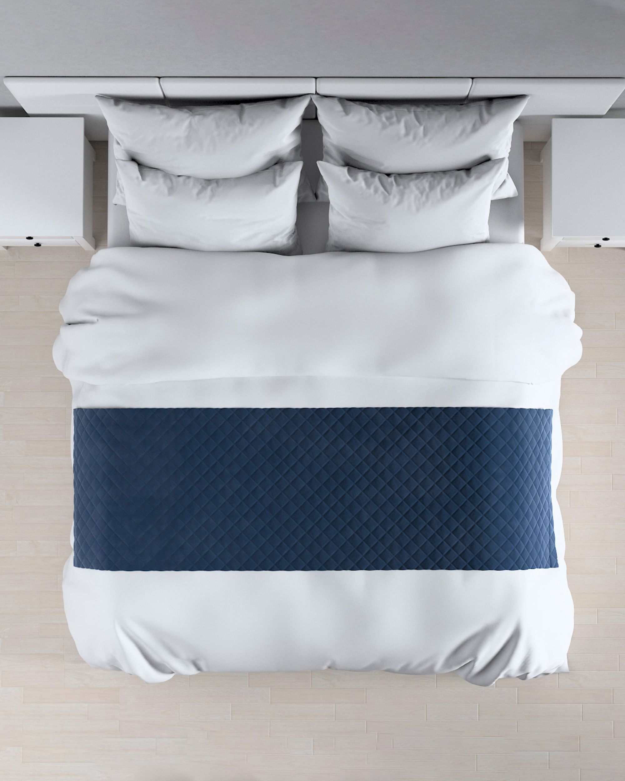 Narzuta hotelowa bieżnik Velvet 60x200cm kolor granatowy tkanina połyskliwa, welwetowa (hover)