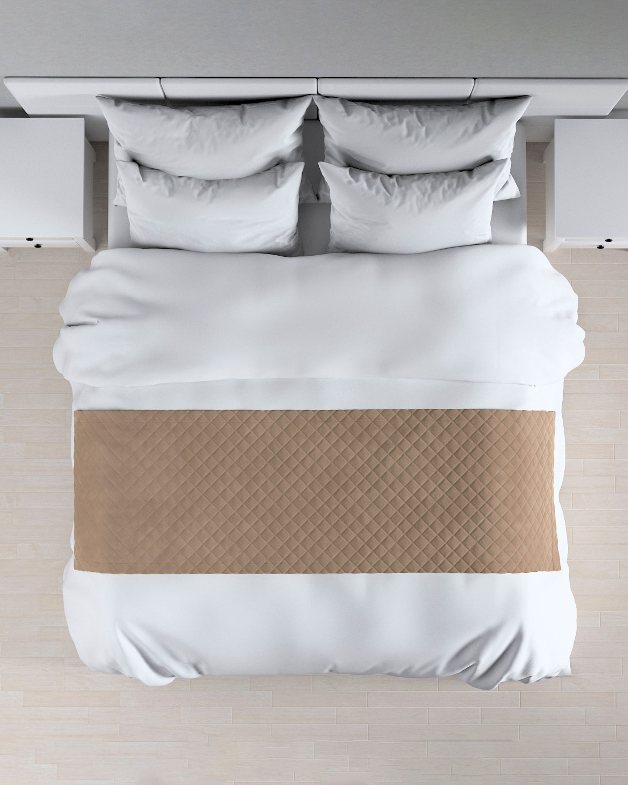 Narzuta hotelowa bieżnik Velvet 60x200cm kolor beżowy tkanina połyskliwa, welwetowa (hover)