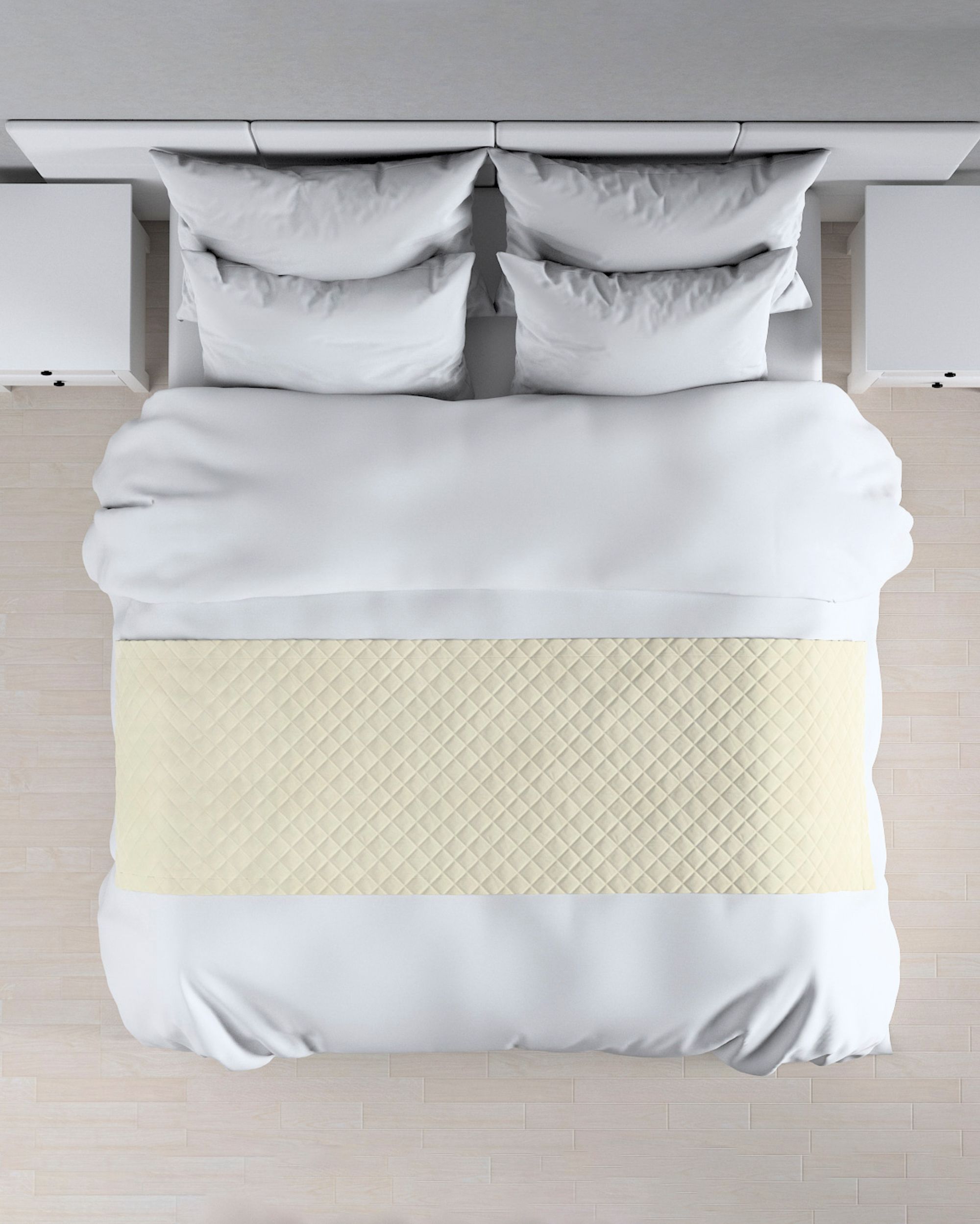 Narzuta hotelowa bieżnik Velvet 60x200cm kolor kremowy tkanina połyskliwa, welwetowa (hover)