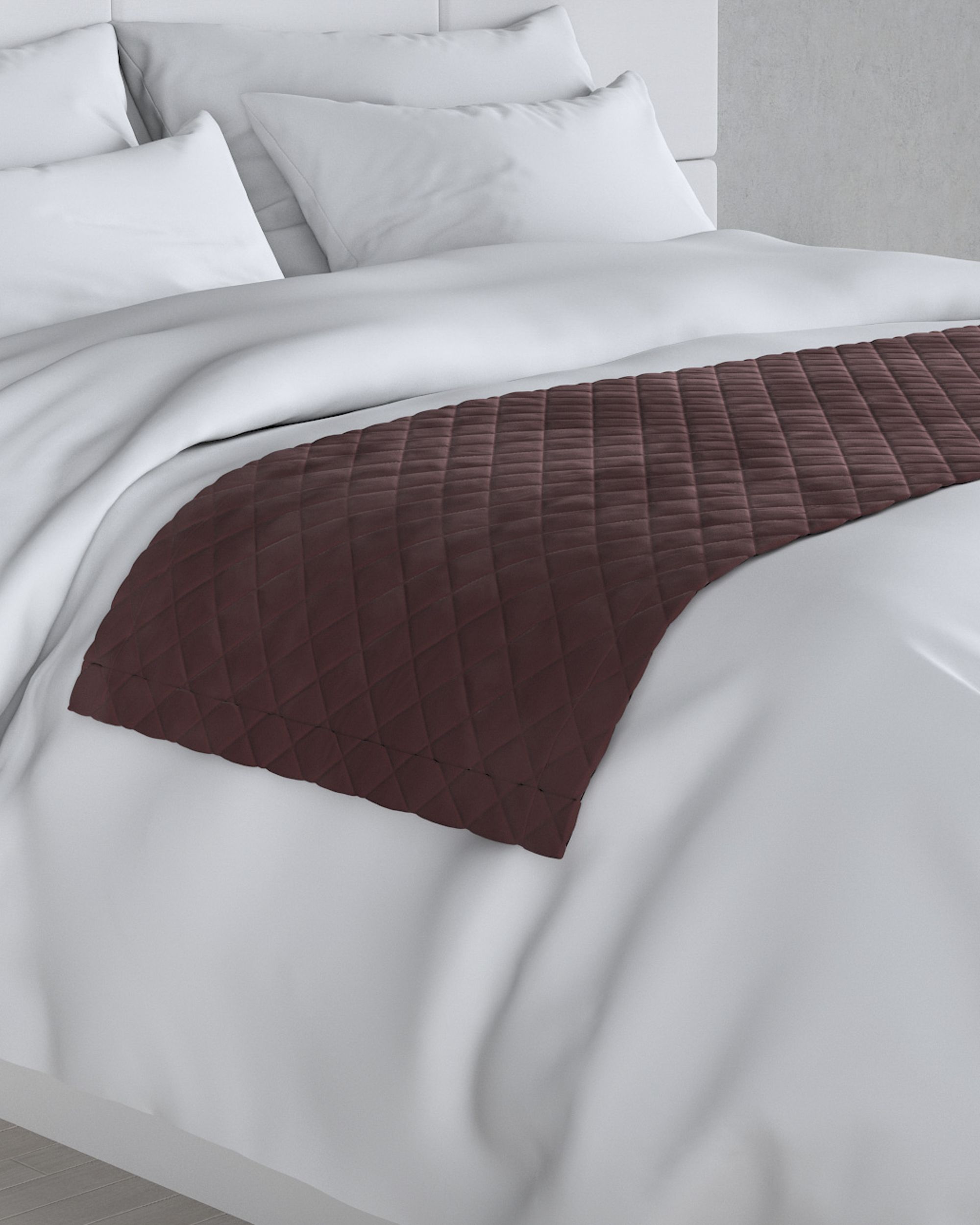 Narzuta hotelowa bieżnik Velvet 60x200cm kolor czerwony tkanina połyskliwa, welwetowa