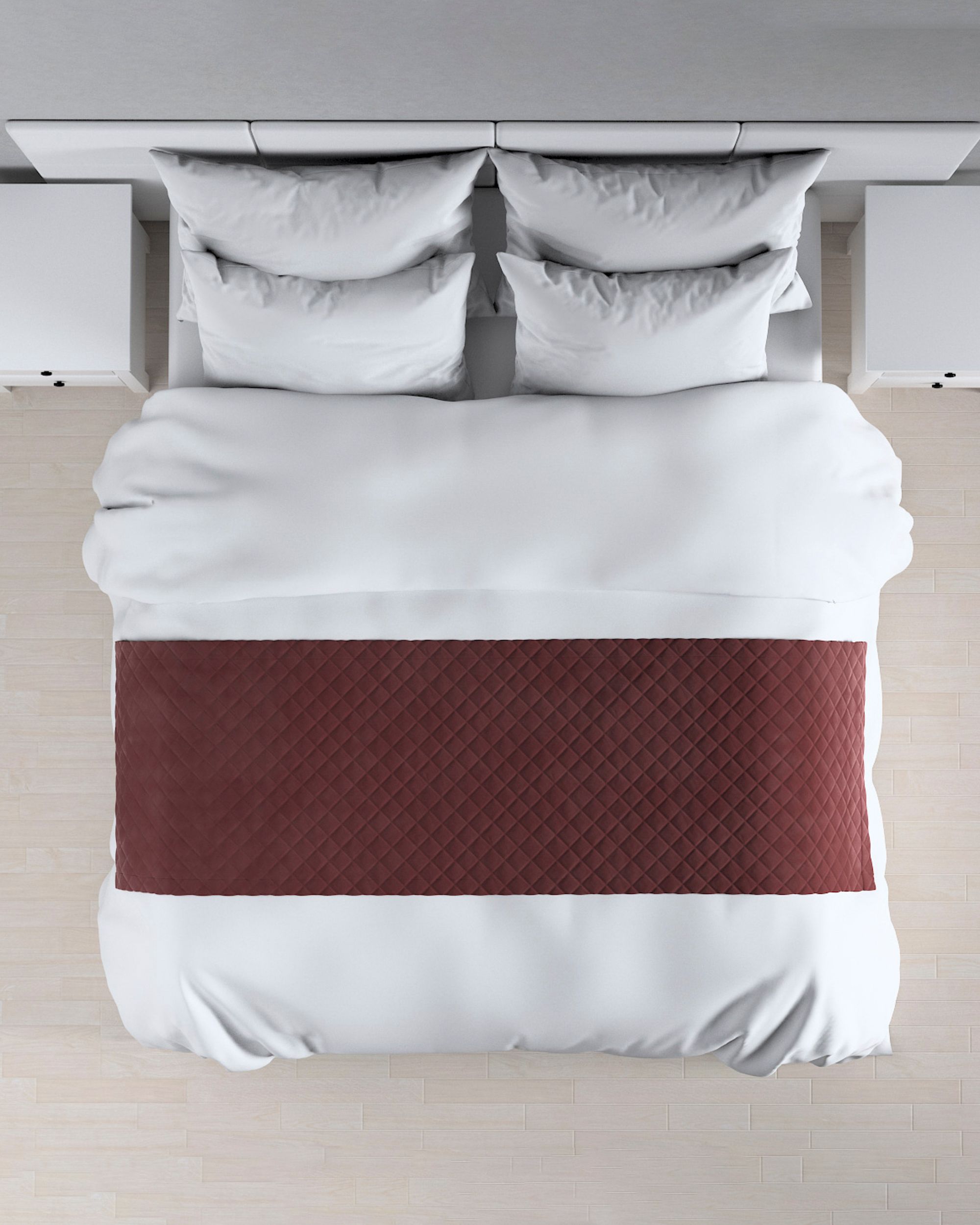 Narzuta hotelowa bieżnik Velvet 60x200cm kolor czerwony tkanina połyskliwa, welwetowa (hover)