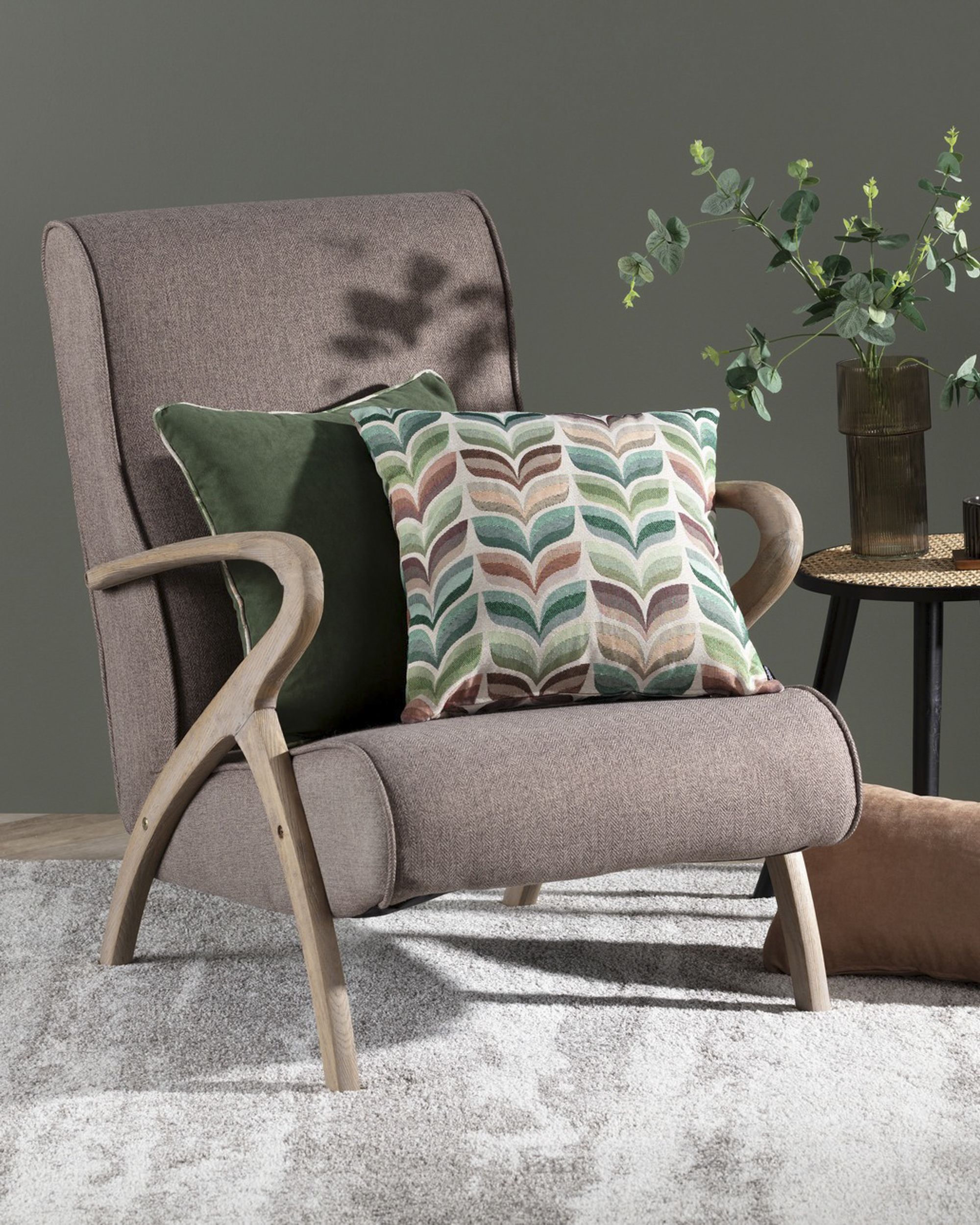 Zestaw poduszek do salonu Homely Folk green (hover)