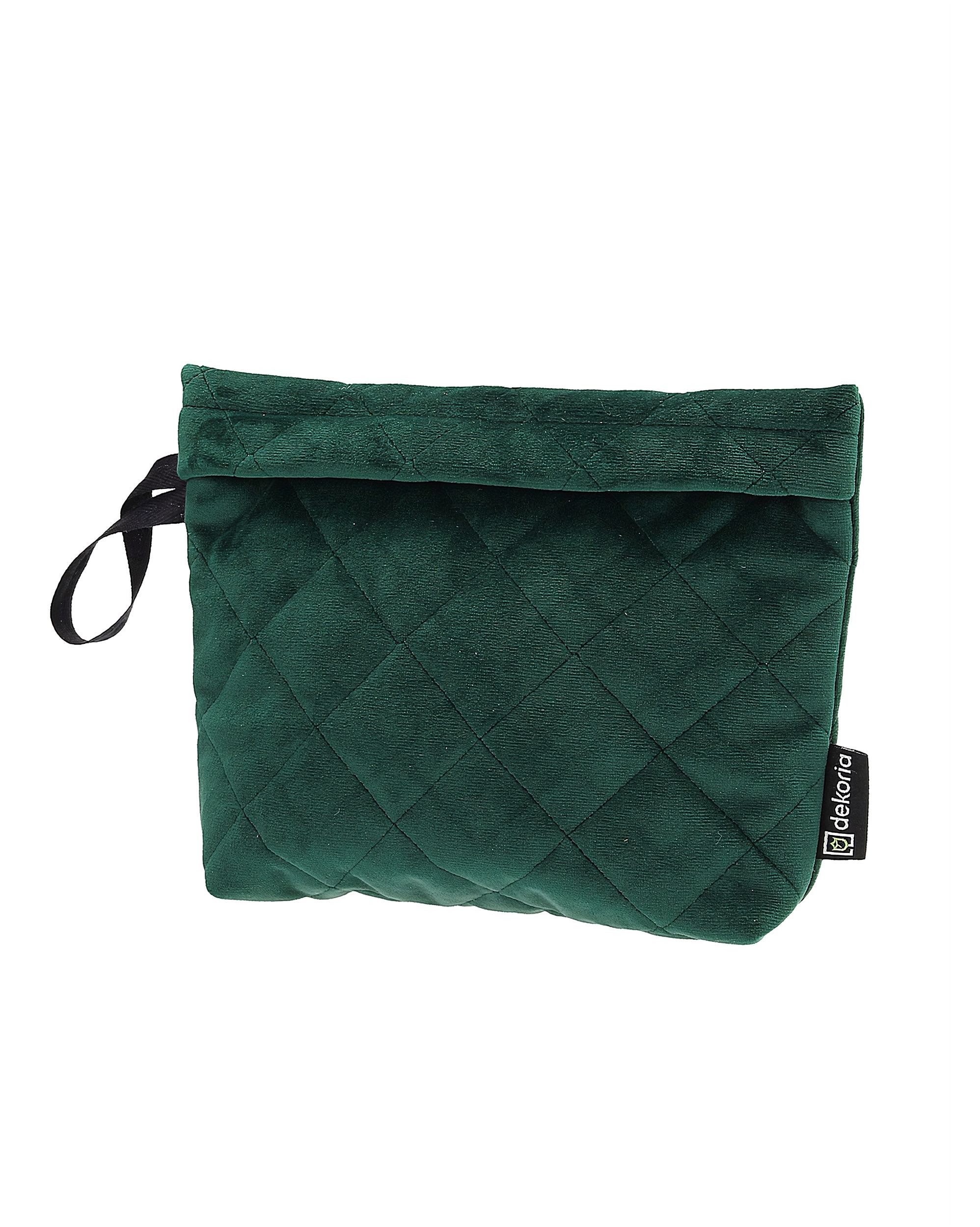 Kosmetyczka - etui Velvet kolor zielony tkanina połyskliwa, welwetowa