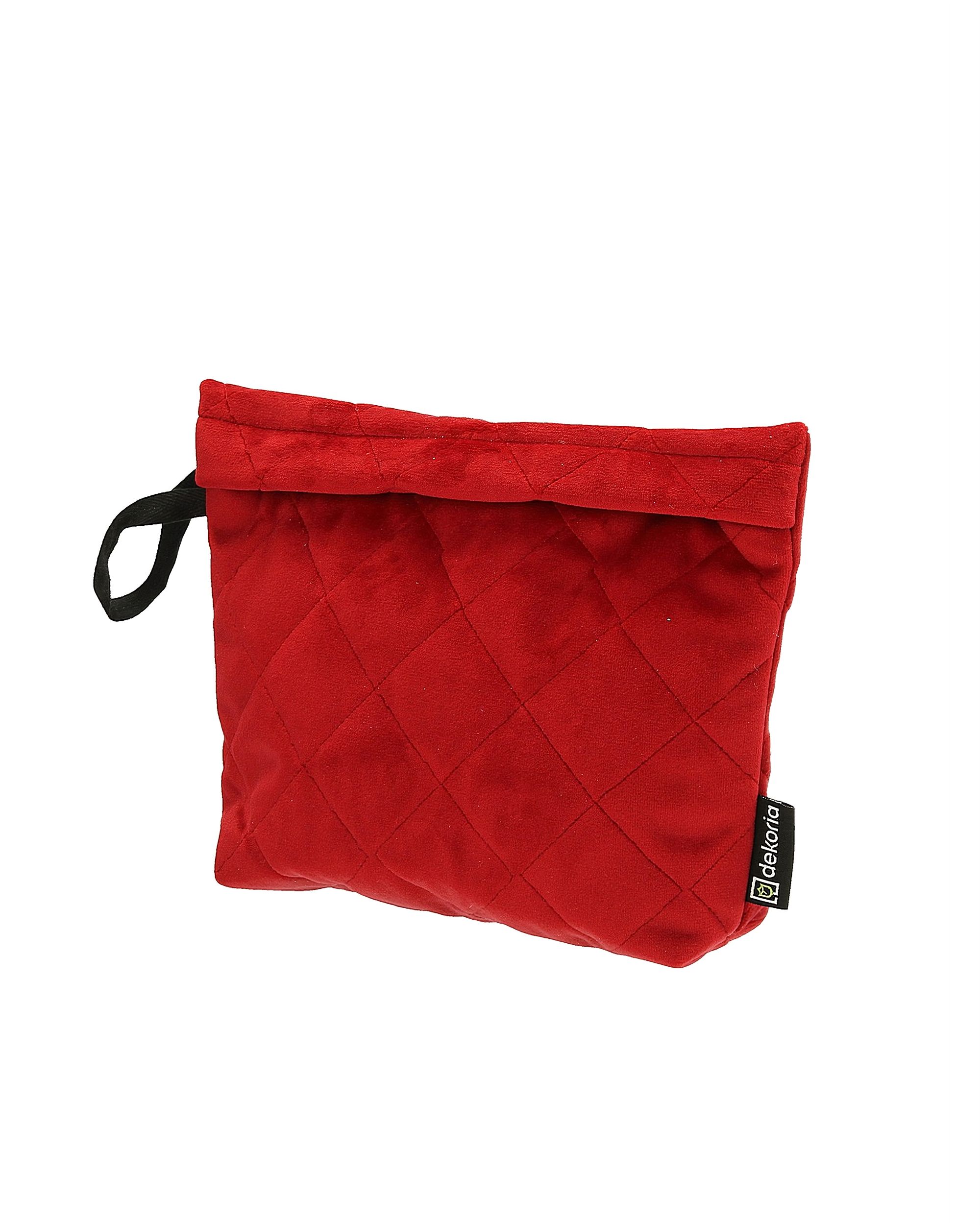 Kosmetyczka - etui Velvet kolor czerwony tkanina połyskliwa, welwetowa