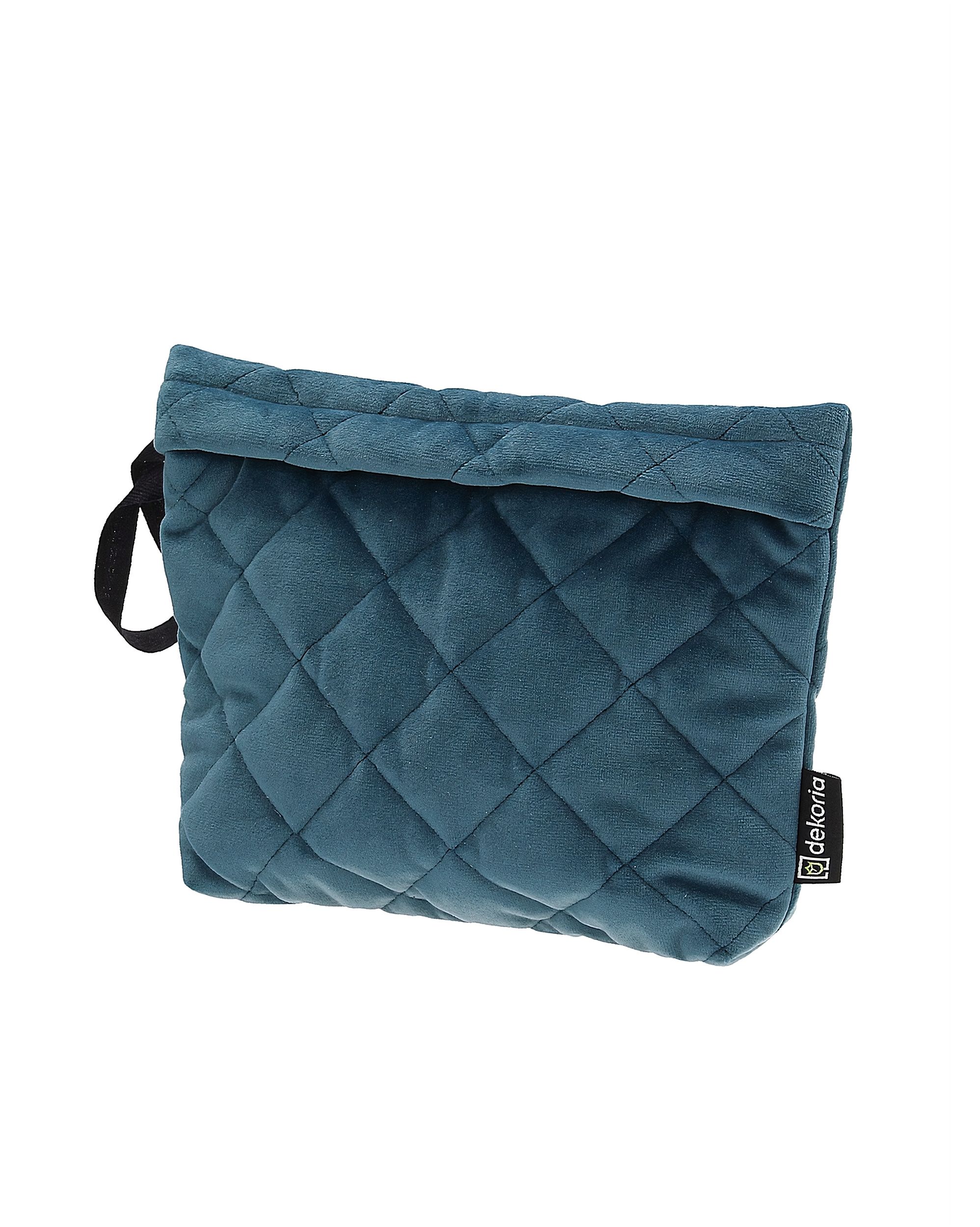 Kosmetyczka - etui Velvet kolor niebieski tkanina połyskliwa, welwetowa