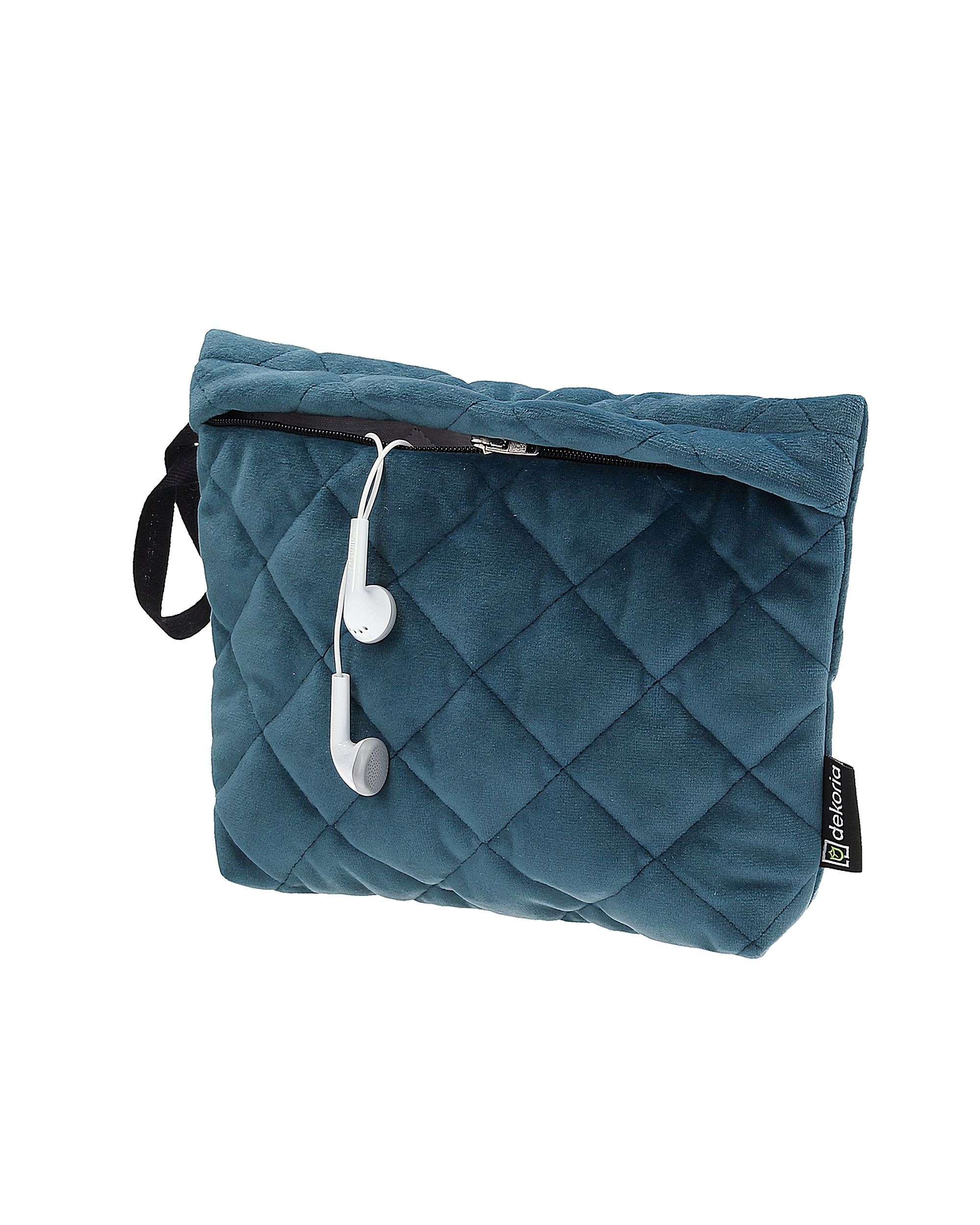 Kosmetyczka - etui Velvet kolor niebieski tkanina połyskliwa, welwetowa (hover)