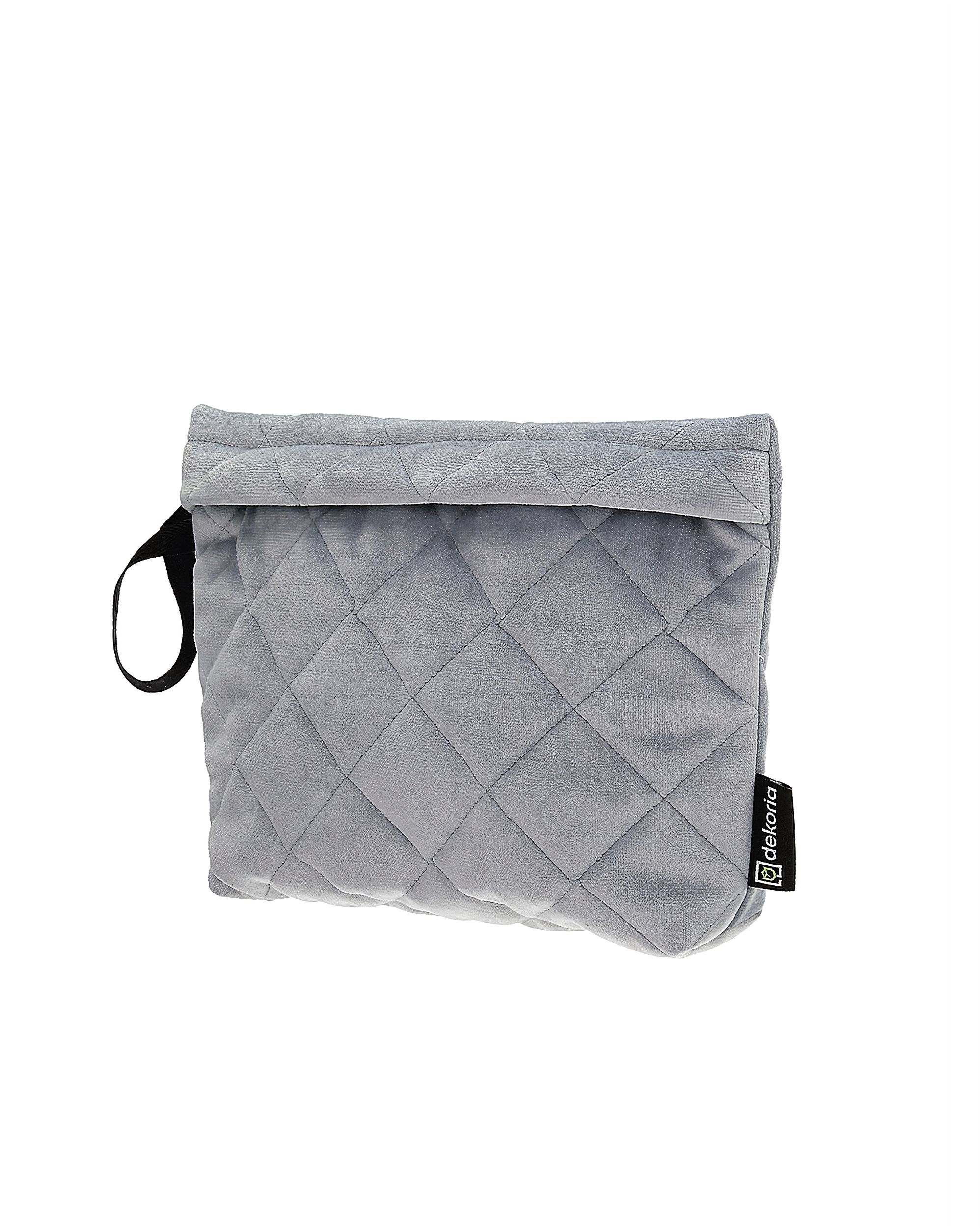 Kosmetyczka - etui Velvet kolor szary tkanina połyskliwa, welwetowa