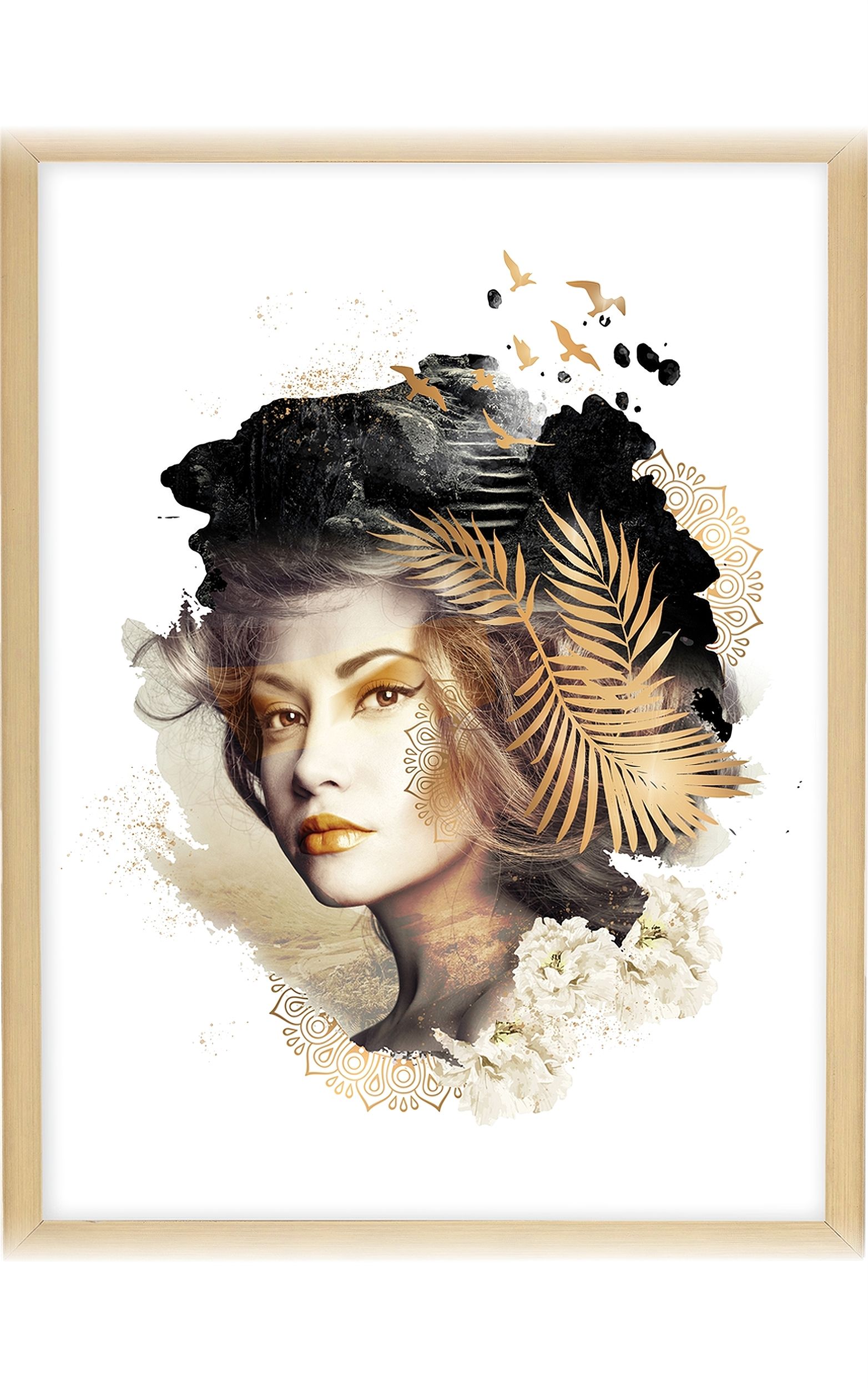 Obraz Woman 30x40cm gold