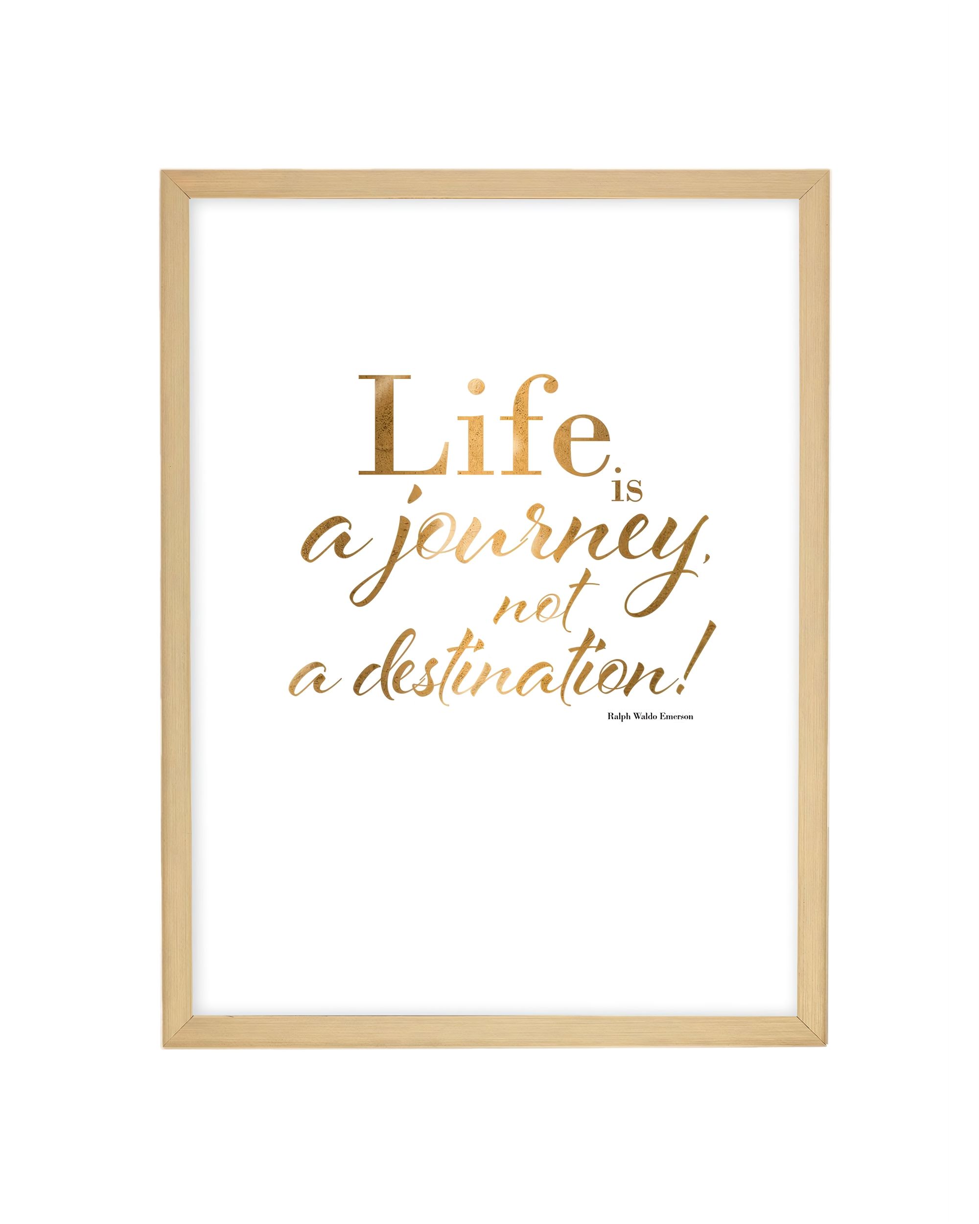 Obraz Life is a journey 30x40cm gold