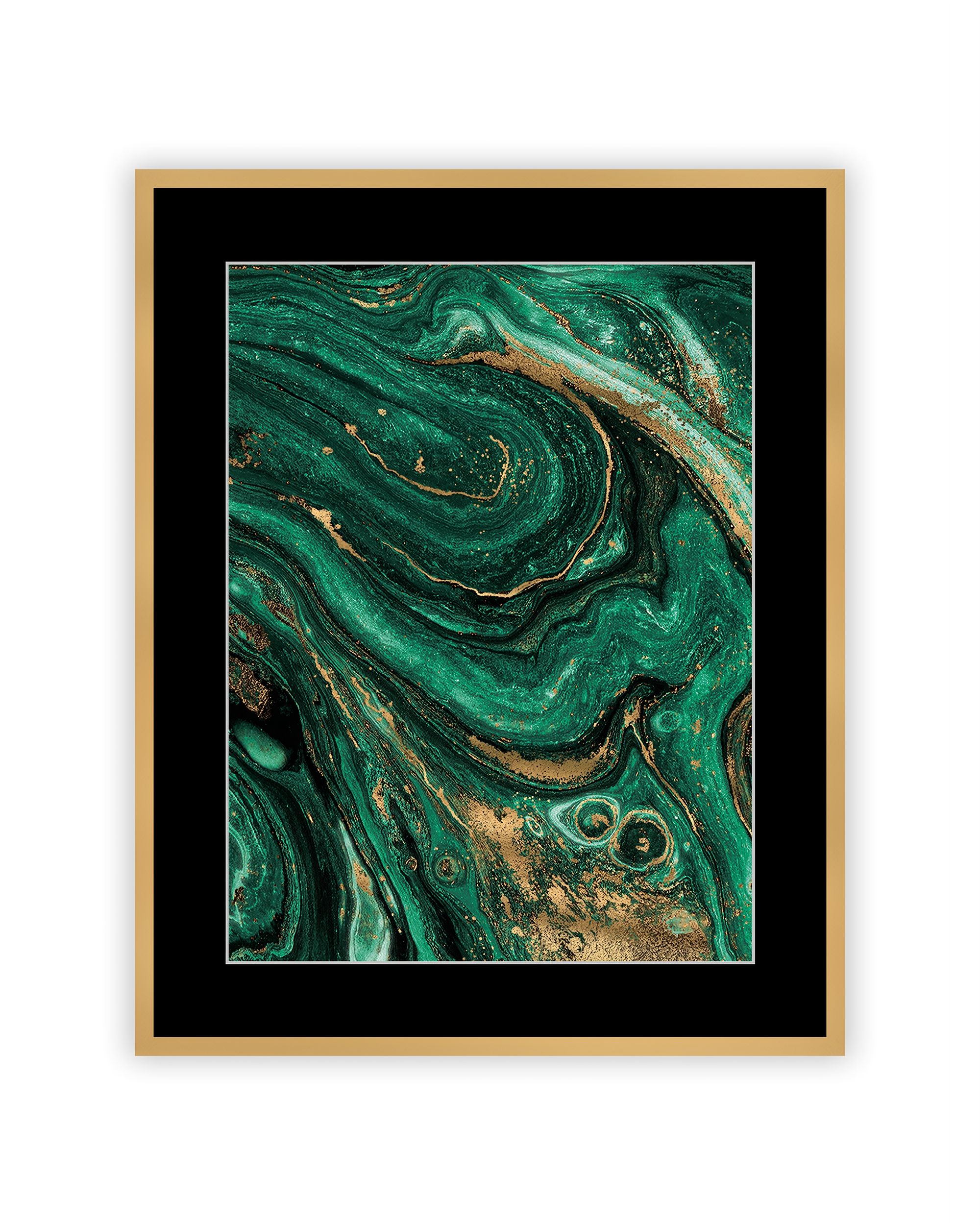Obraz Abstract Green&Gold II 40 x 50 cm