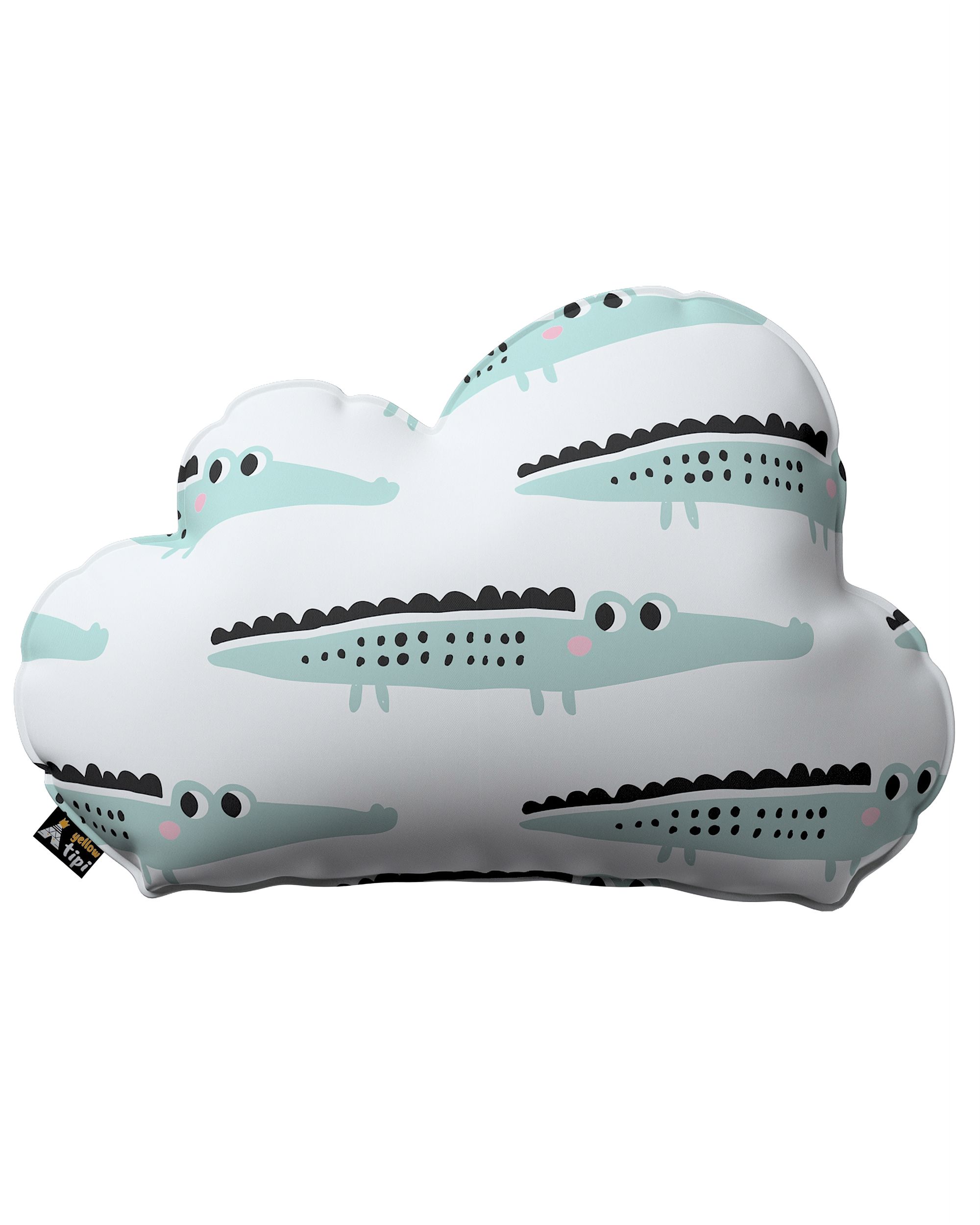 Poduszka Soft Cloud kolor zielony tkanina wzorzysta