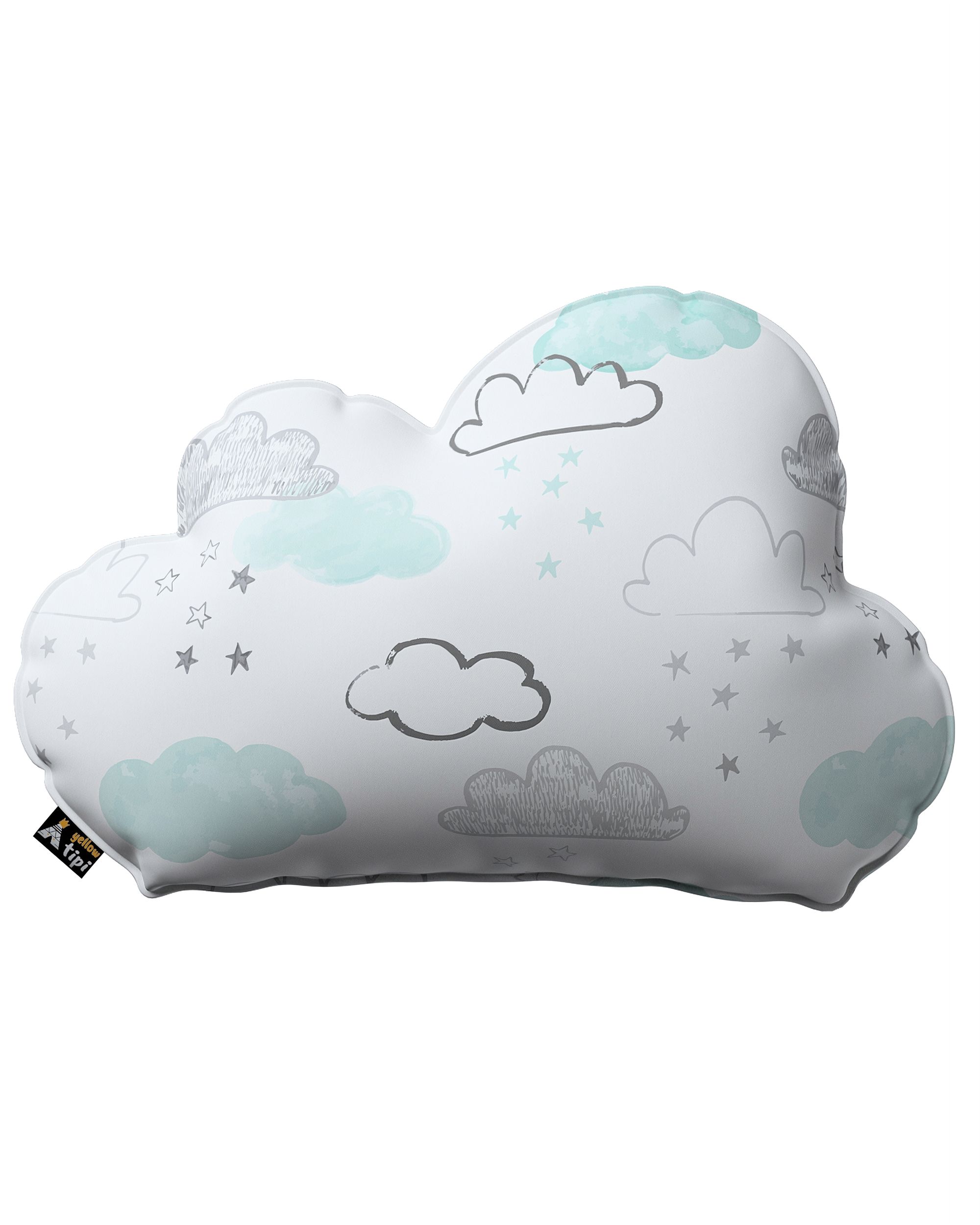 Poduszka Soft Cloud kolor biały tkanina wzorzysta