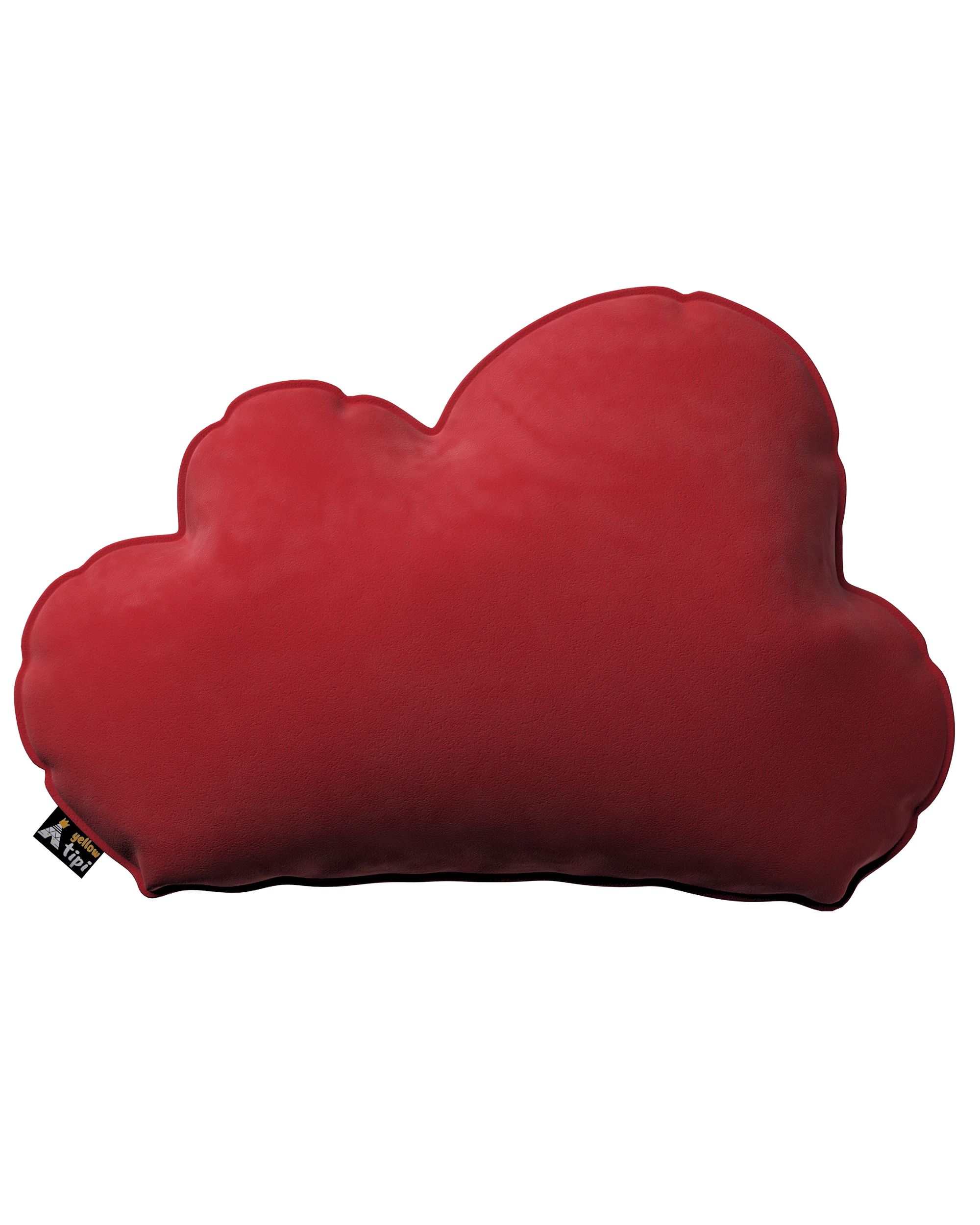 Poduszka Soft Cloud kolor czerwony tkanina połyskliwa, welwetowa