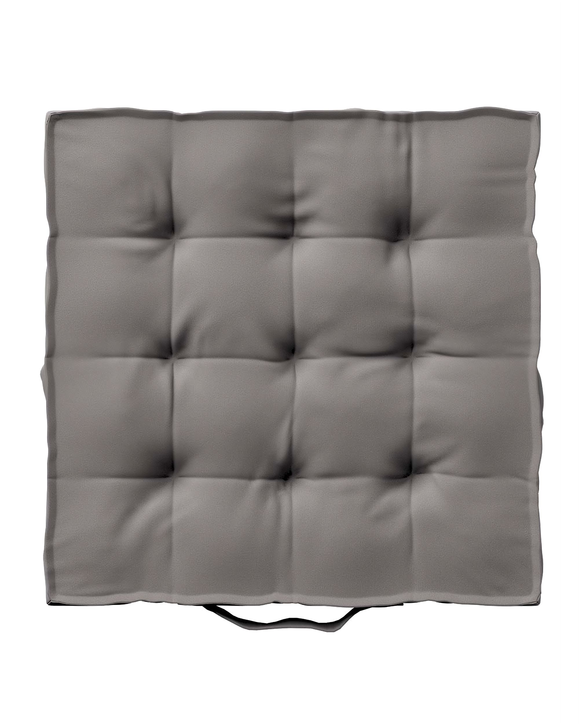 Poduszka na krzesło Kuba kolor szary tkanina połyskliwa, welwetowa (hover)