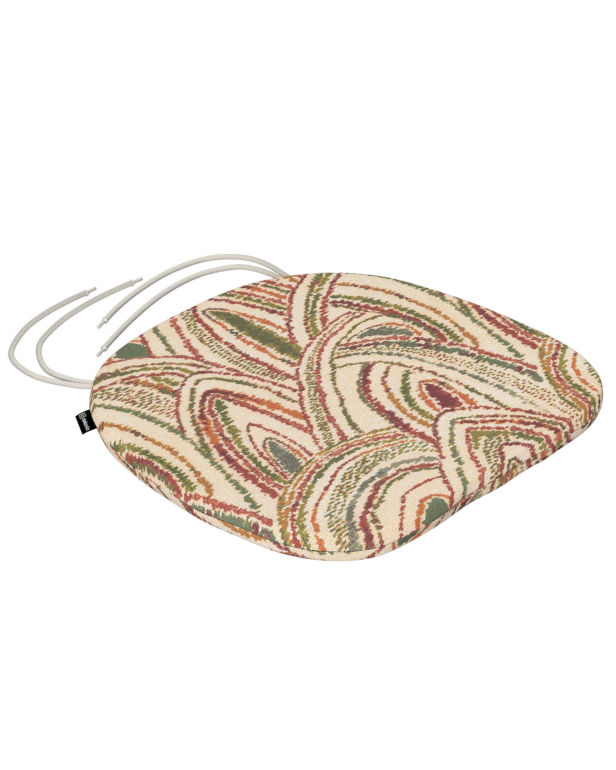 Poduszka na krzesło Bartek kolor wielokolorowy tkanina strukturalna, wzorzysta