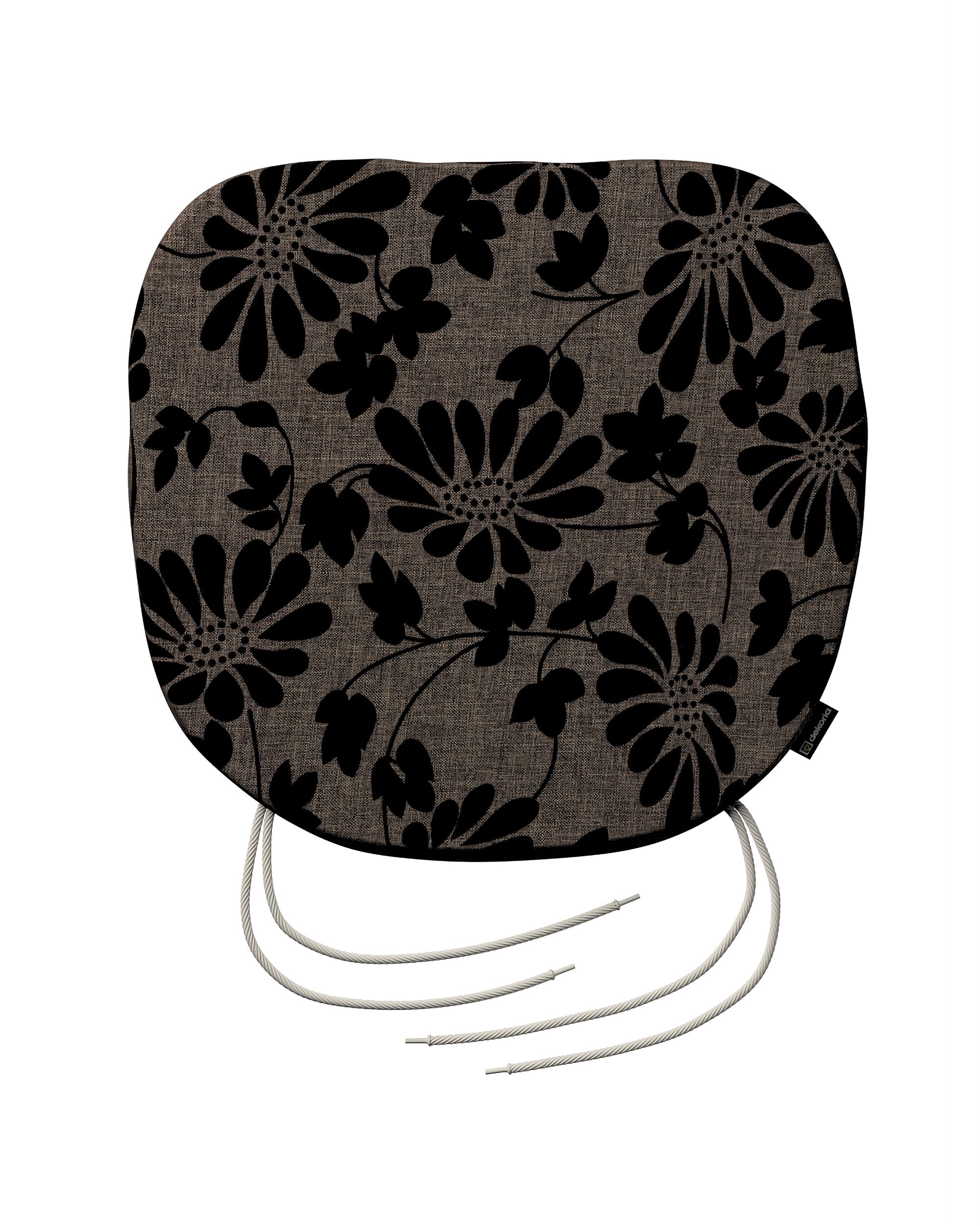 Poduszka na krzesło Bartek kolor brązowy tkanina strukturalna, wzorzysta