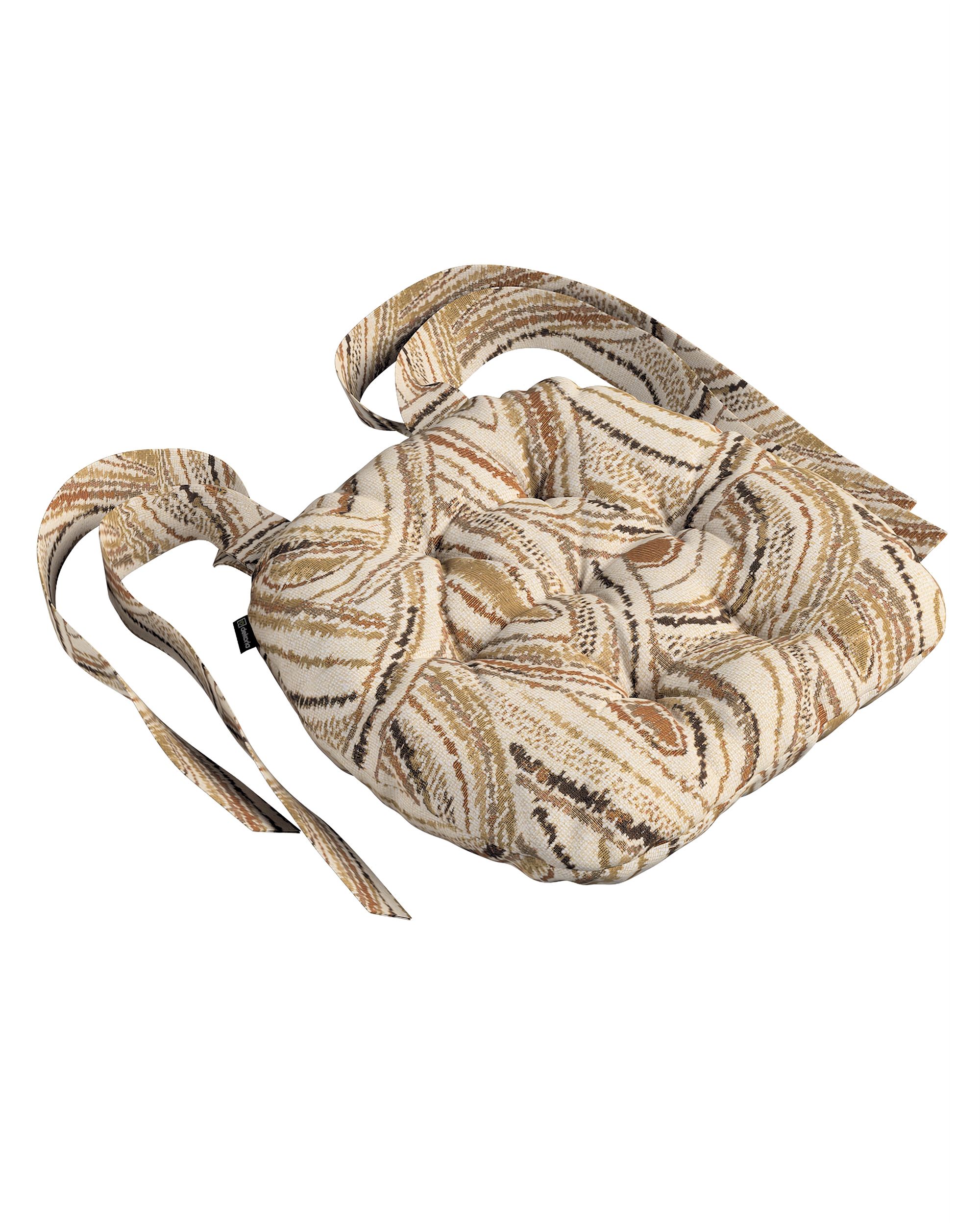 Poduszka na krzesło Marcin kolor beżowy tkanina strukturalna, wzorzysta