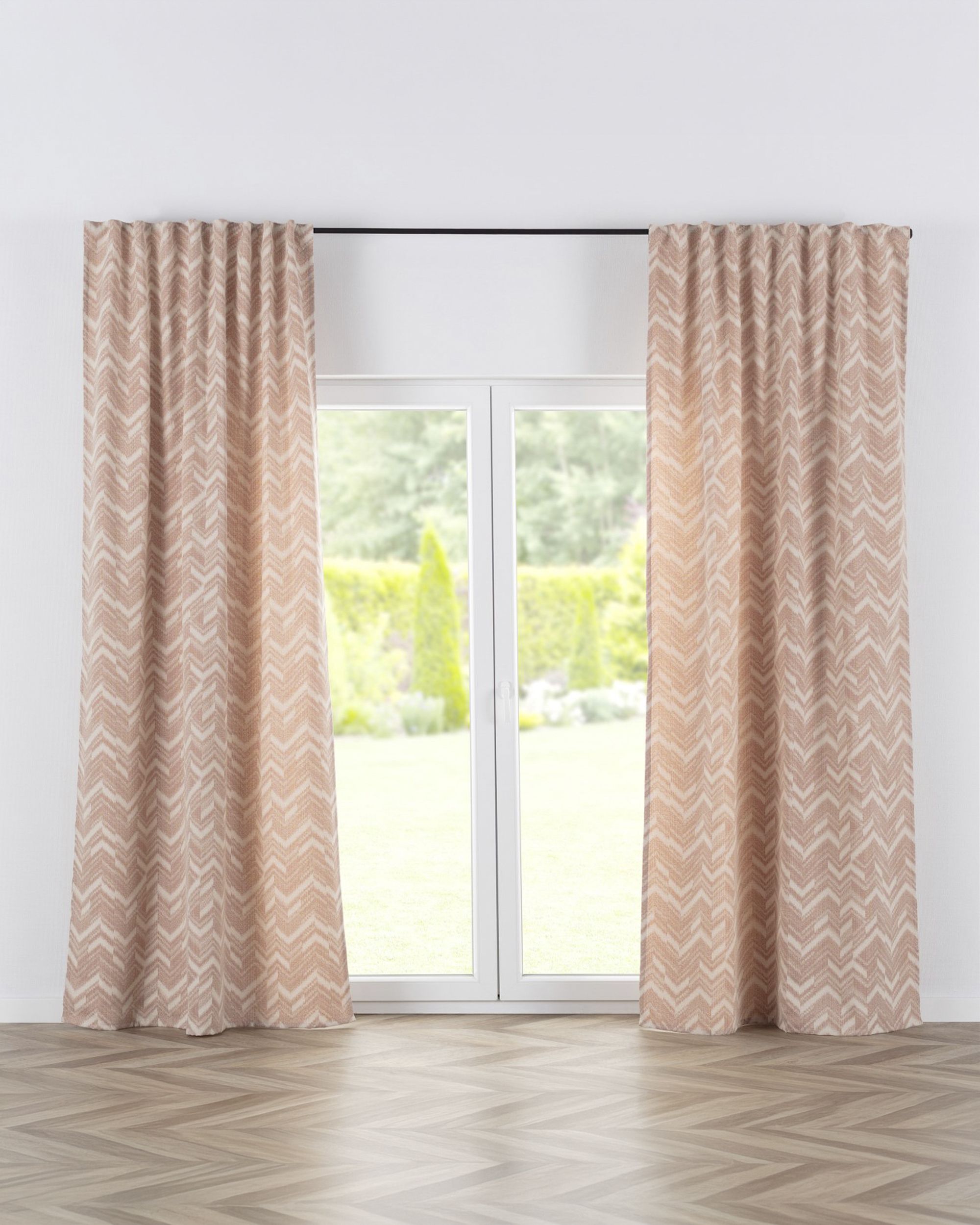 Zasłona BASIC na taśmie marszczącej 130x280 cm beżowo-czerwony 1szt.